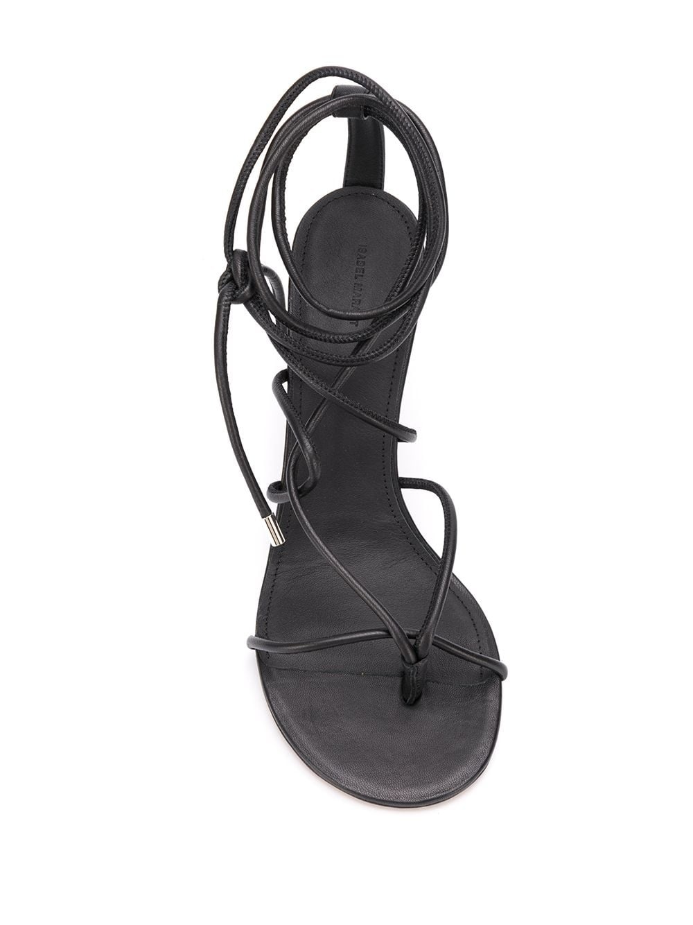 high-heeled leather sandals - 4