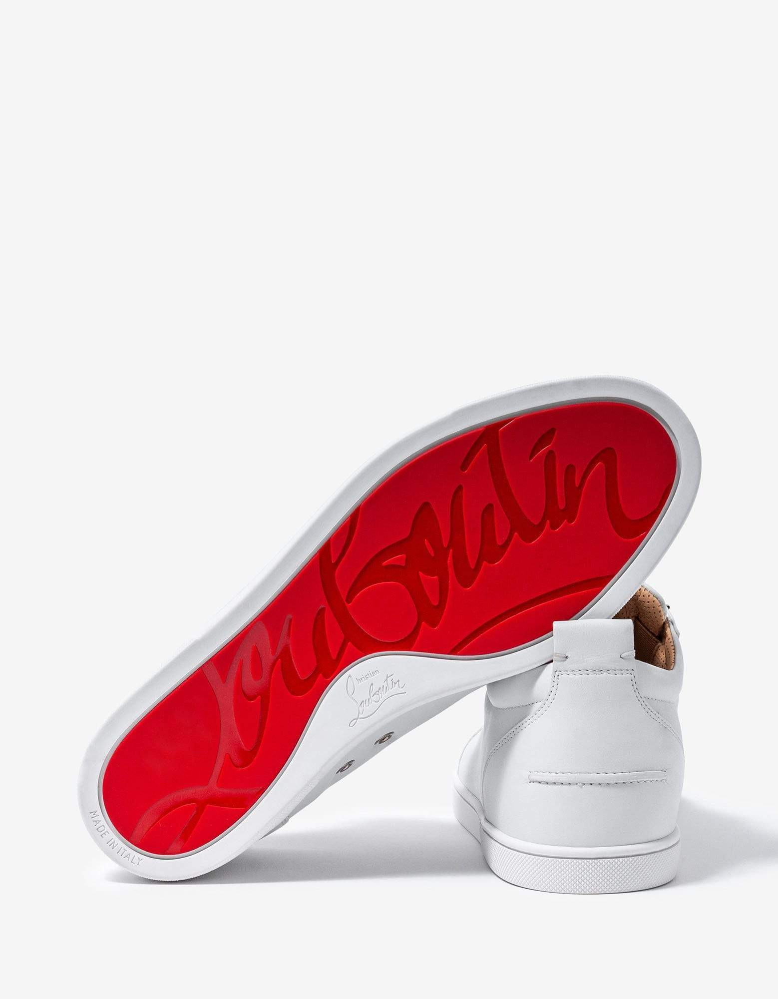 Christian Louboutin F.A.V Fique A Vontade White Leather Trainers - 4