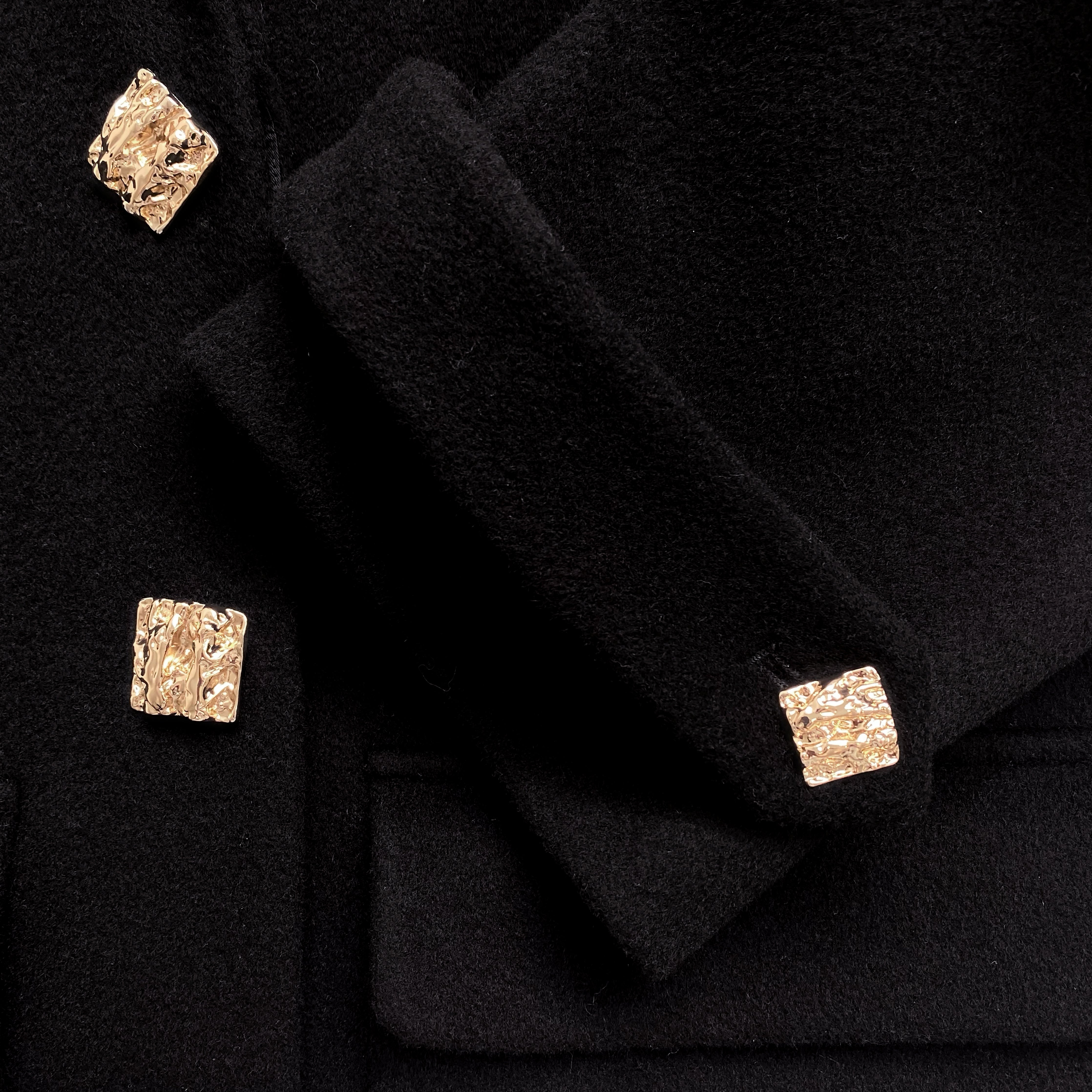 Black Wool Coat - 5