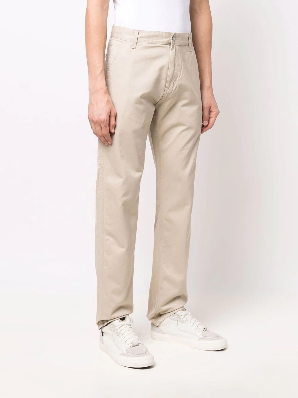 straight-leg cotton trousers - 3