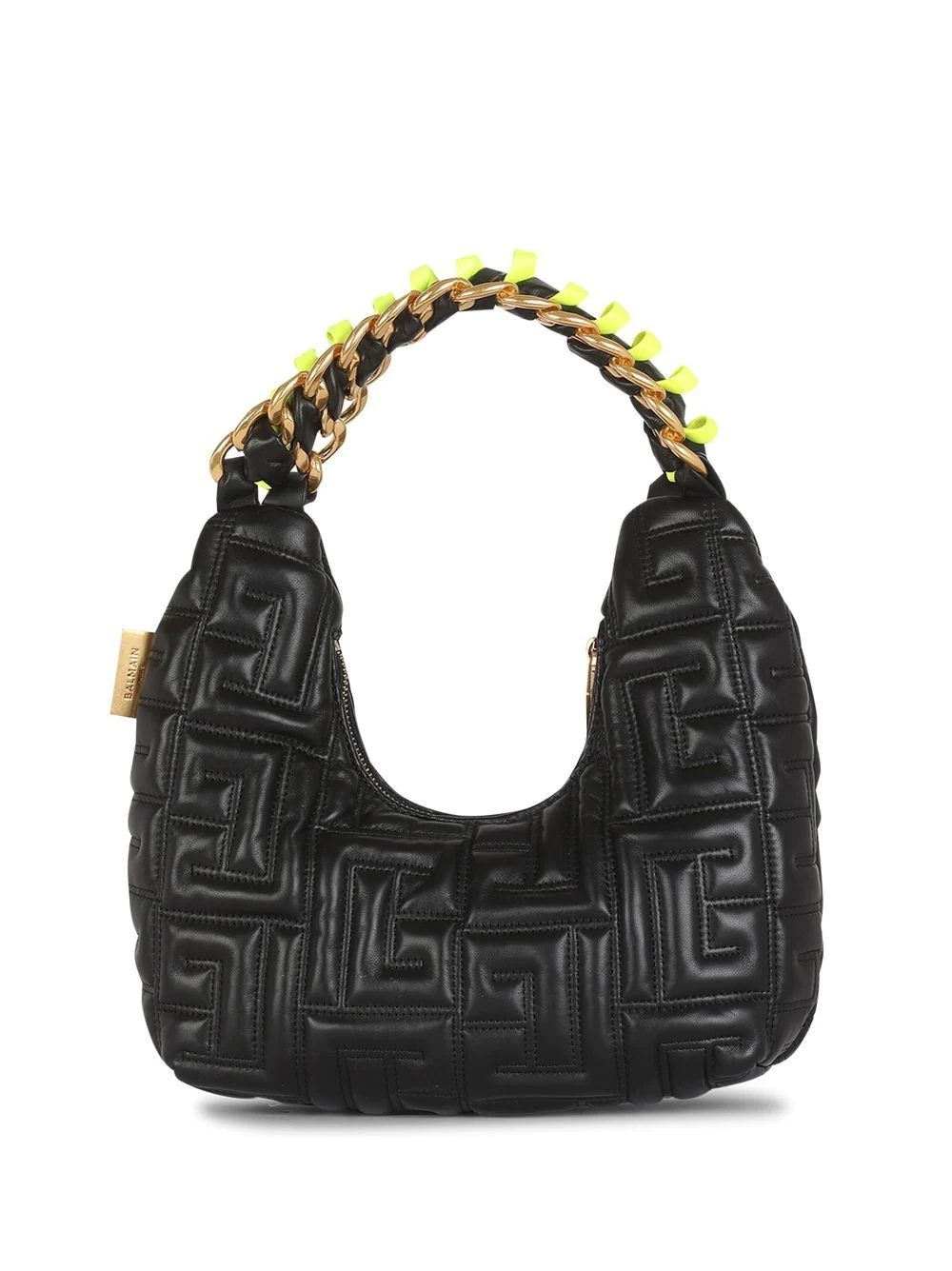 embossed leather shoulder bag - 1