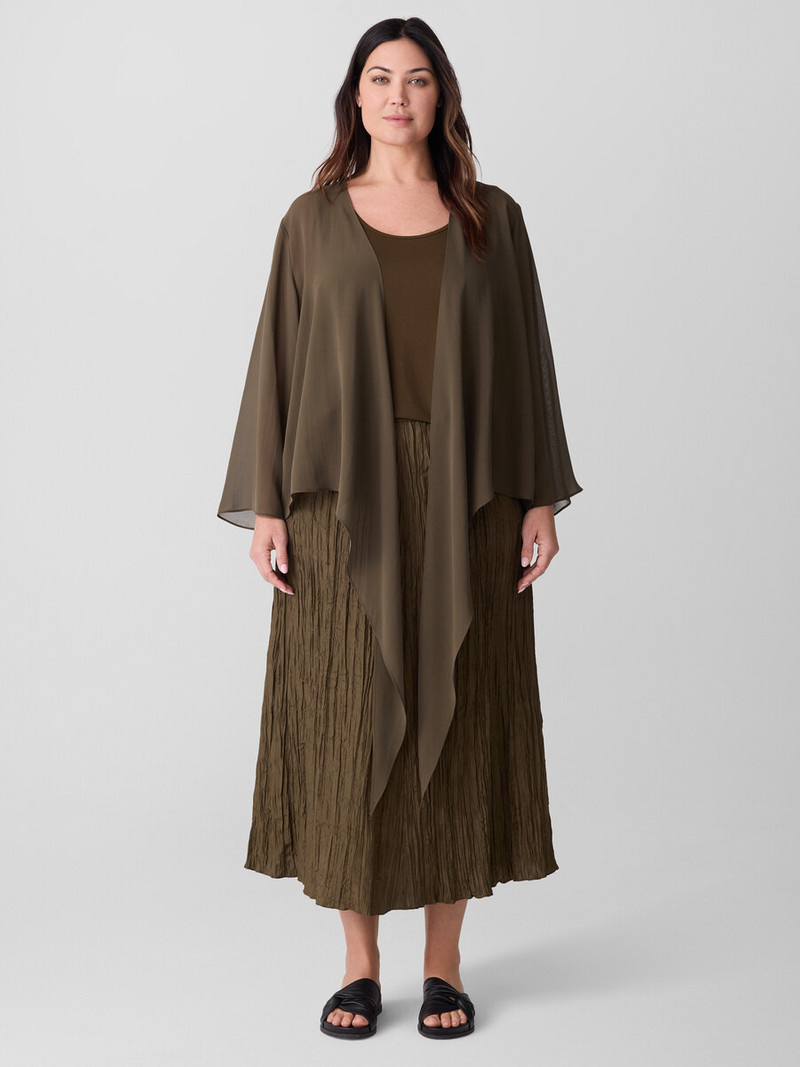 Crushed Silk Flared Skirt 6