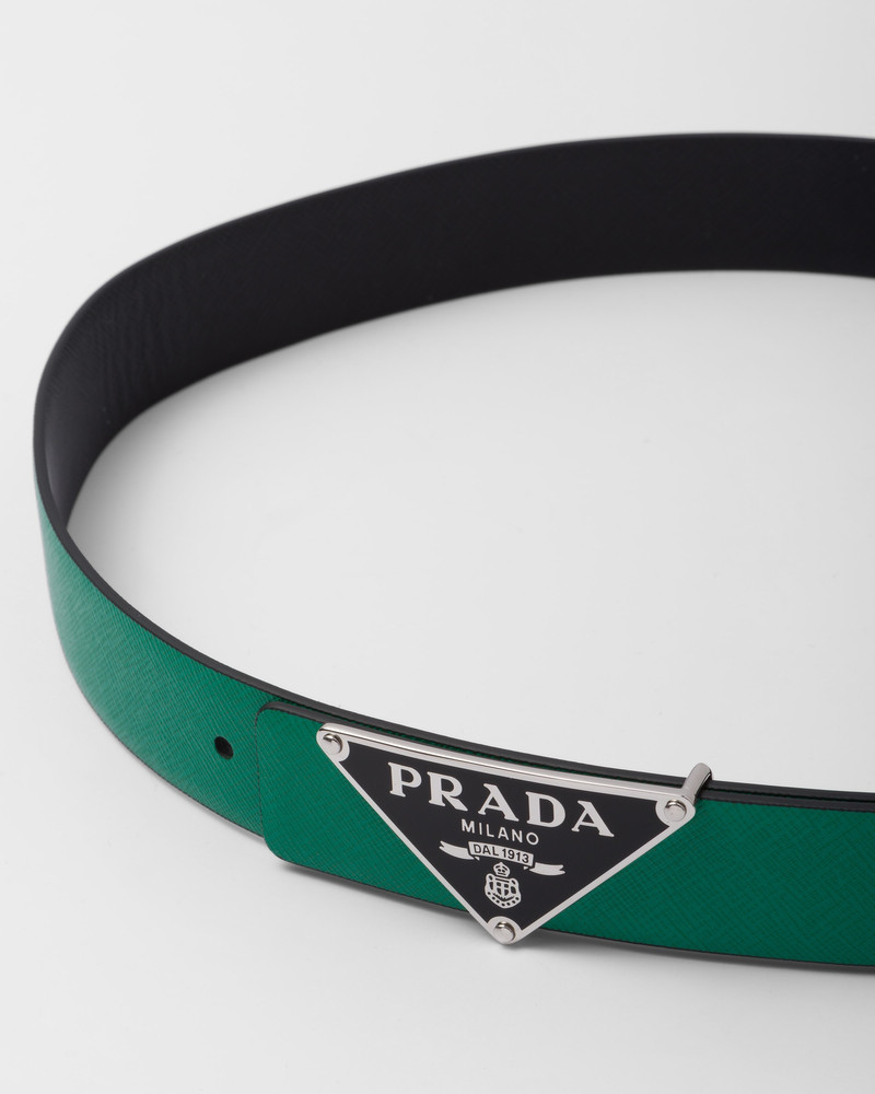 Prada Reversible Saffiano leather belt strap outlook