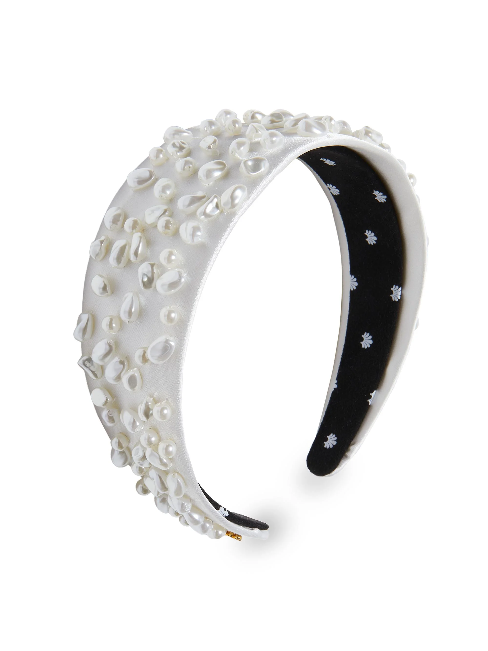 Women's Brigitte Cobblestone Imitation Pearl Headband - Ivory - 1