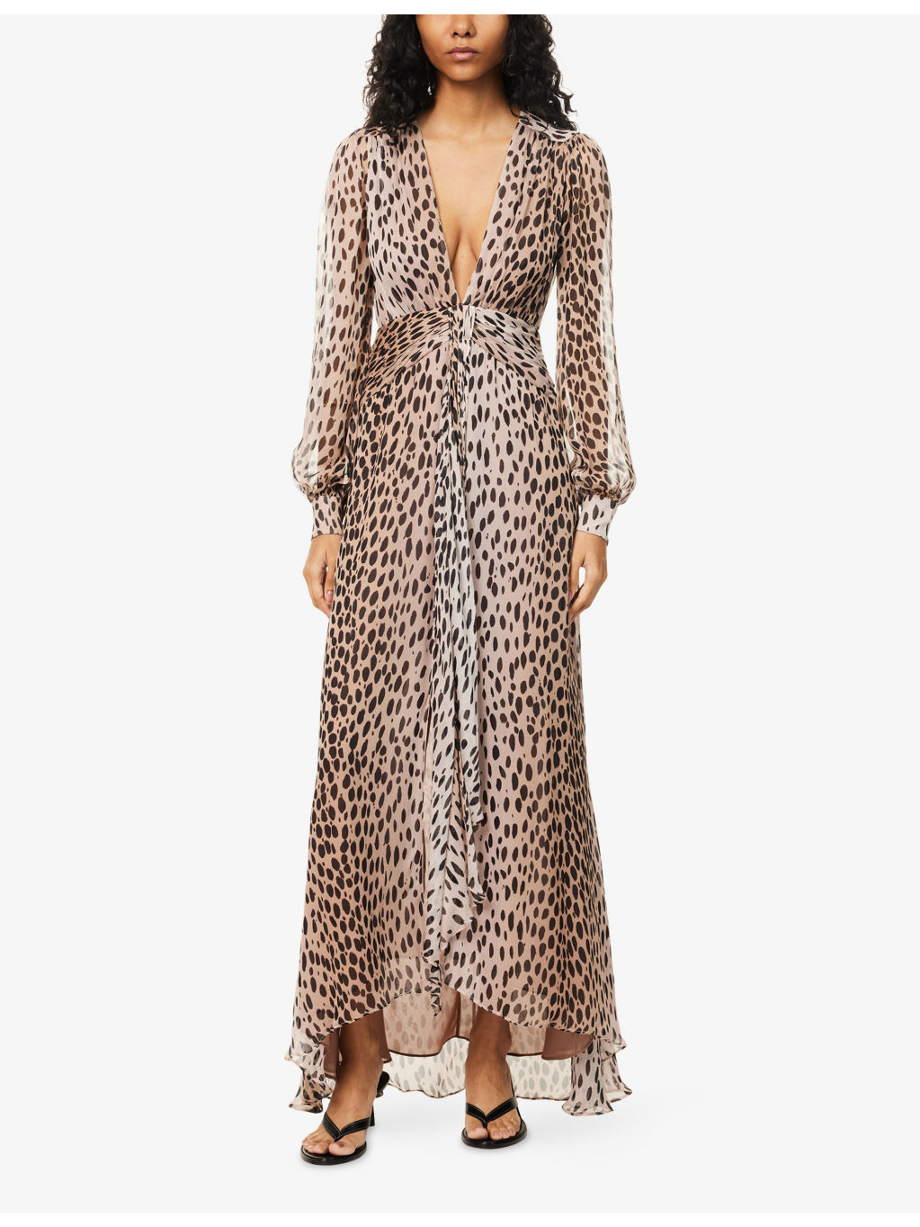 Meera Graphic-Pattern Chiffon Maxi Dress - 3