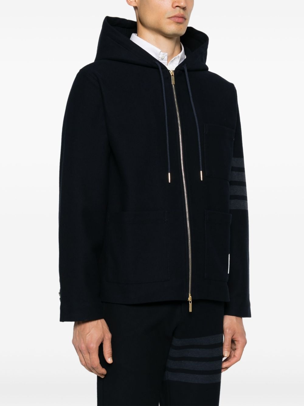 4 Bar-stripe hooded jacket - 3