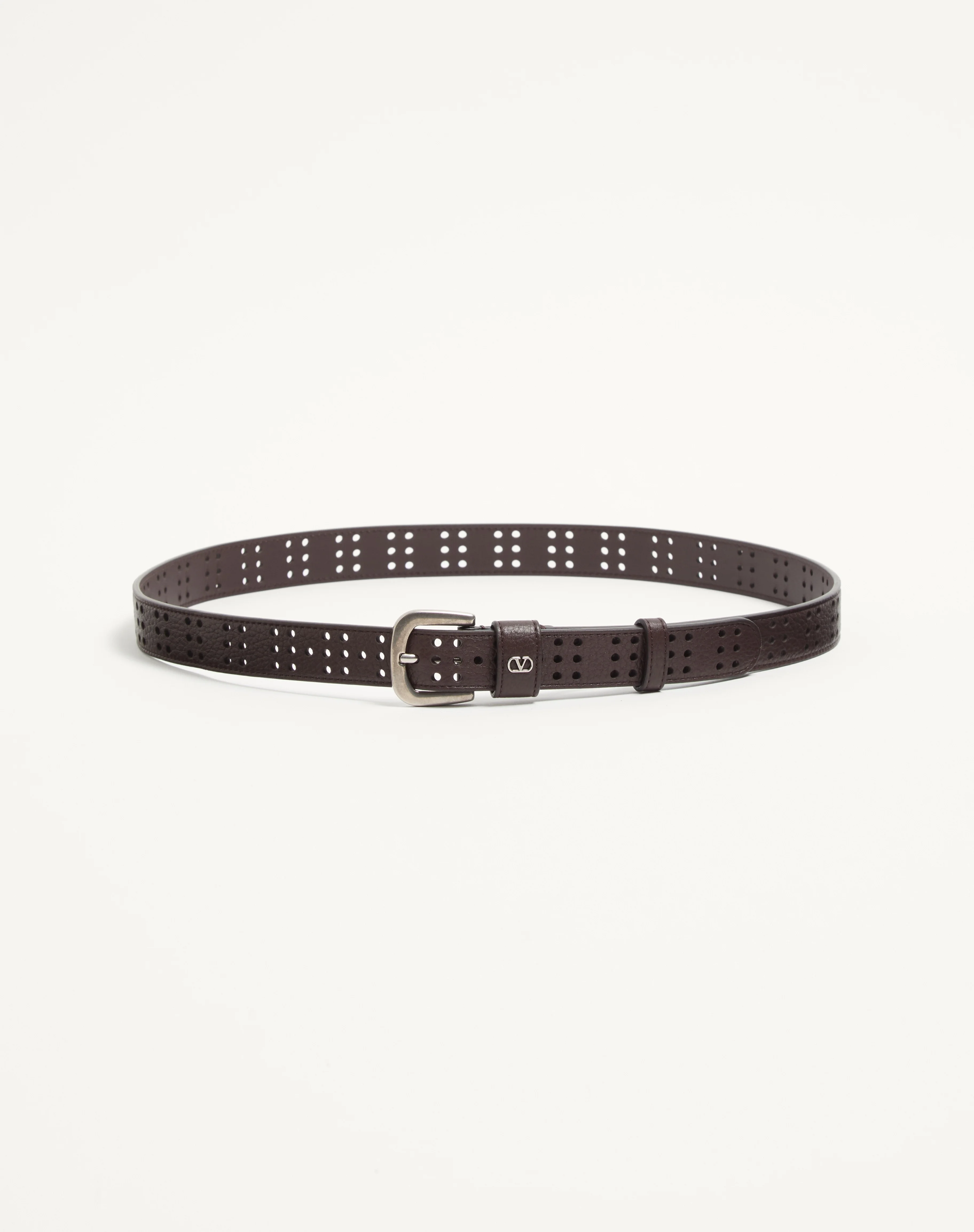 MINI VLOGO SIGNATURE BELT IN PERFORATED LEATHER - 1