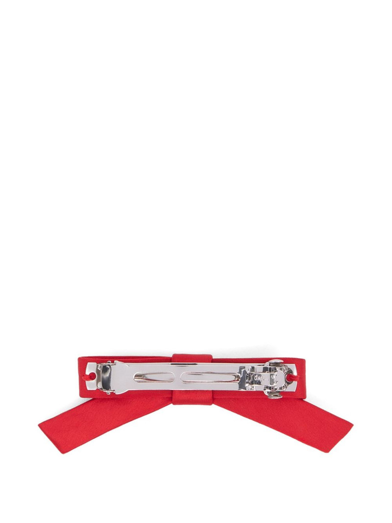 GANNI heart-studs bow-motif hair clip outlook