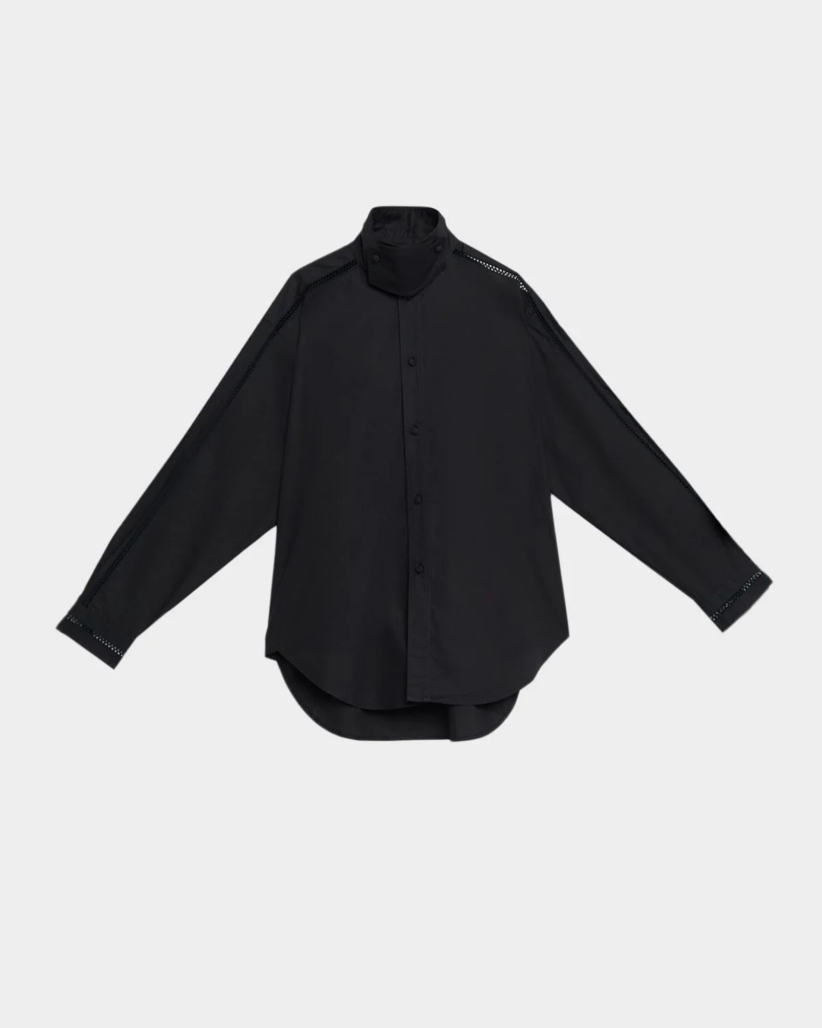 Tab Embroidered Cotton Poplin Shirt - 1