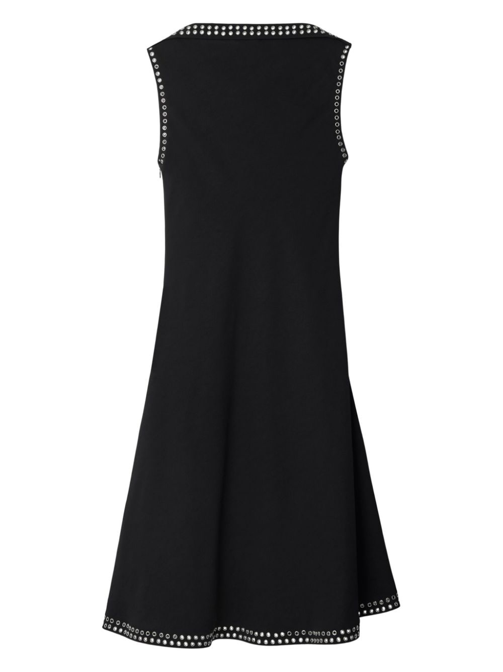 eyelet-trim satin dress - 6