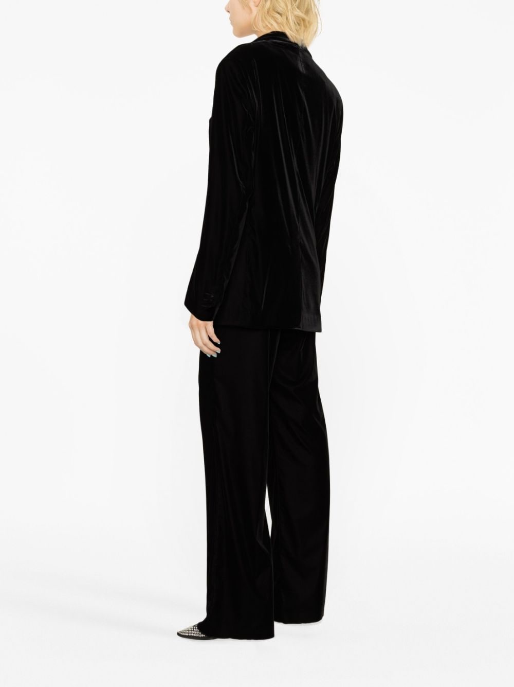 single-button velvet blazer - 4