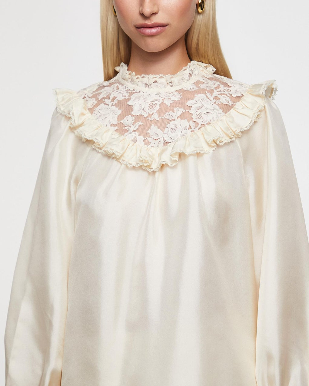 Blouse Lace Billow Cream - 5