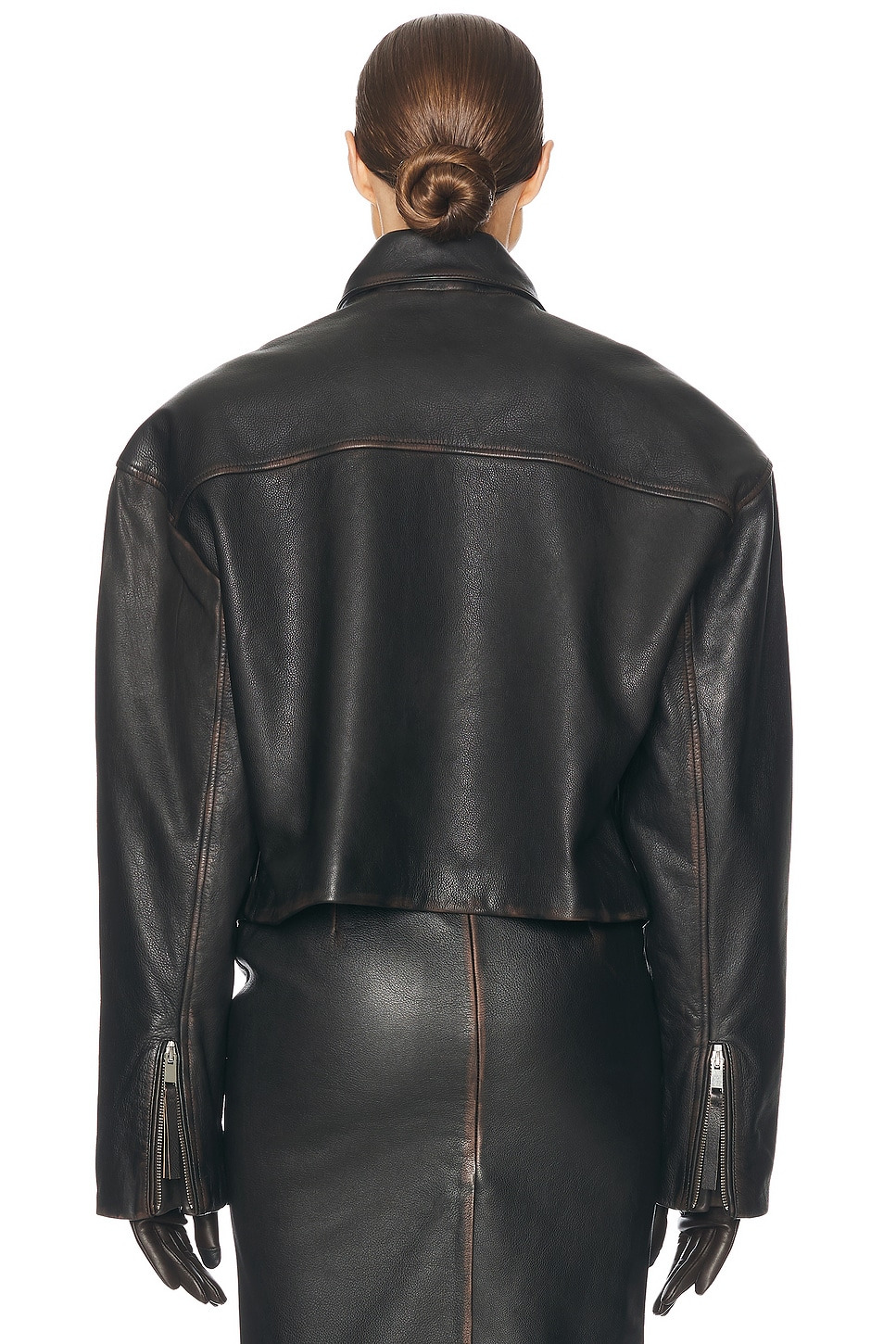 The Leather Oversized Moto Jacket - 3