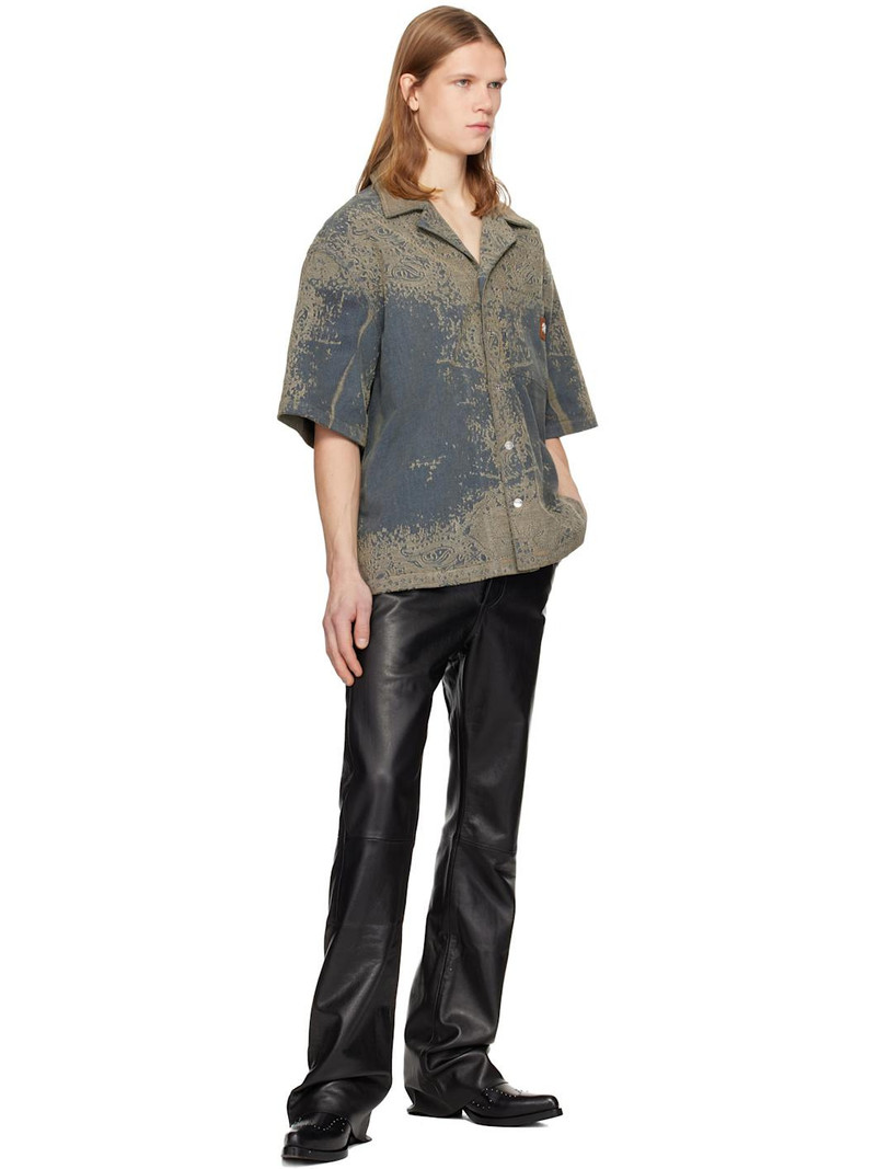 AMIRI Blue Faded Bandana Denim Shirt outlook