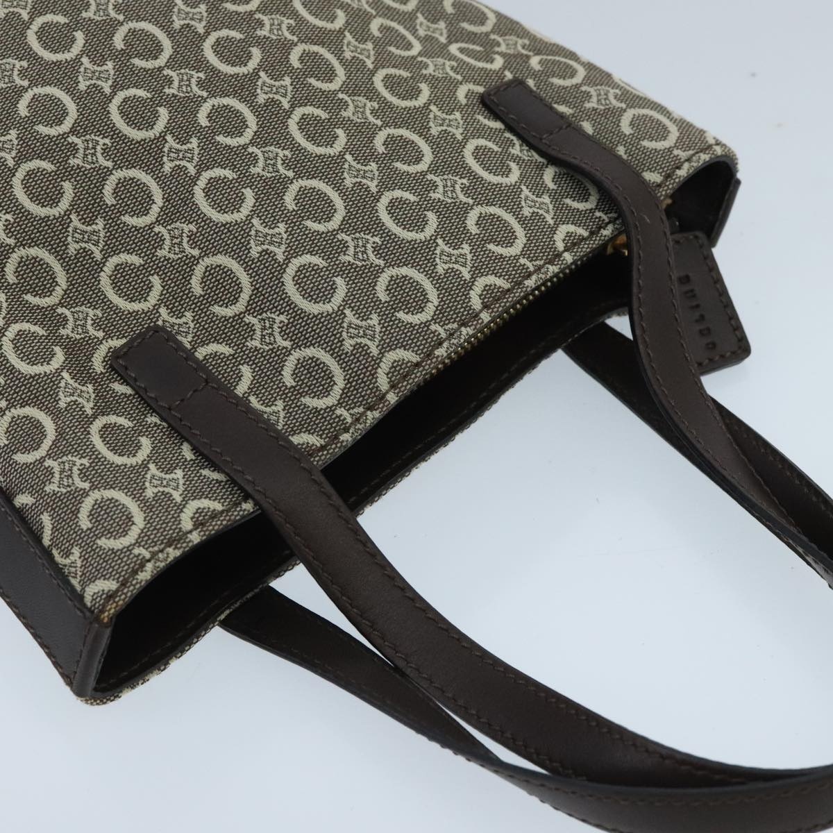 CELINE C Macadam Canvas Hand Bag Brown Gold - 6