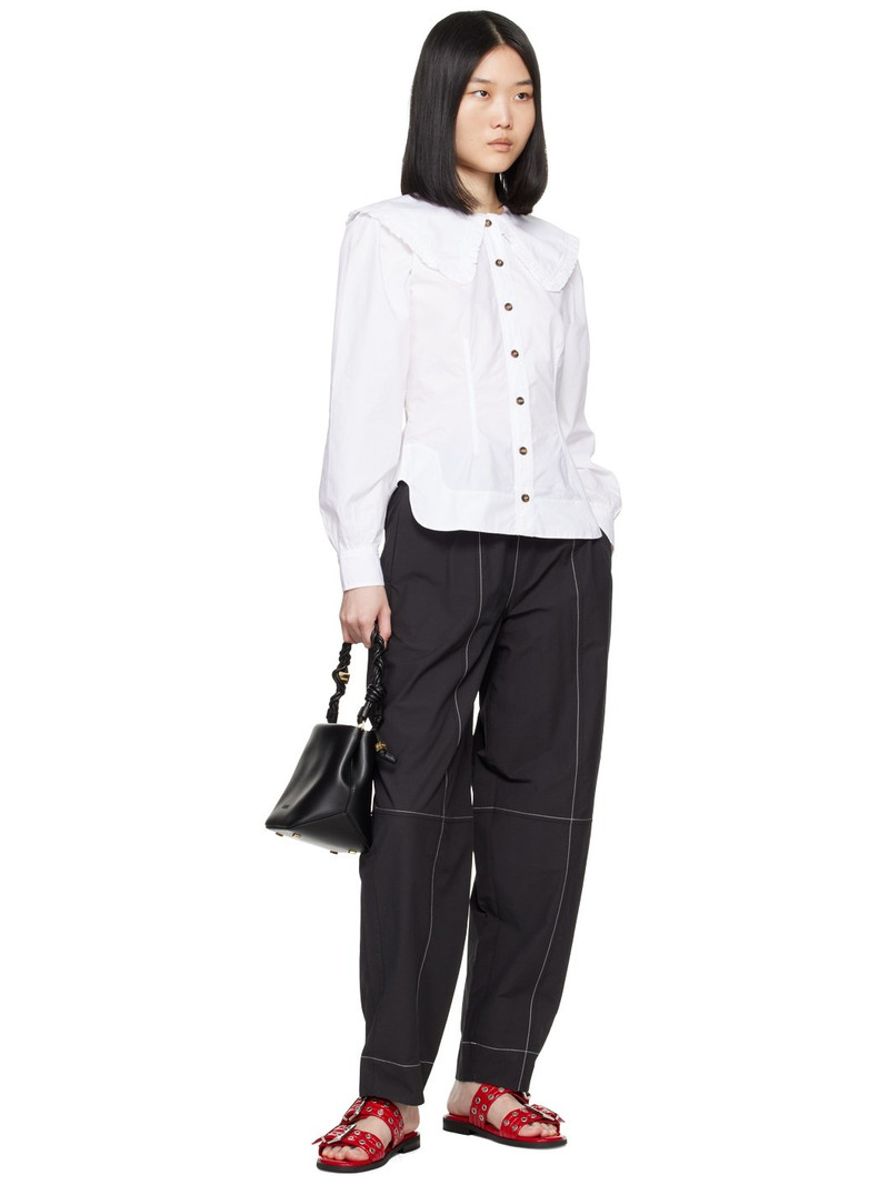 GANNI Black Elasticated Curve Trousers outlook