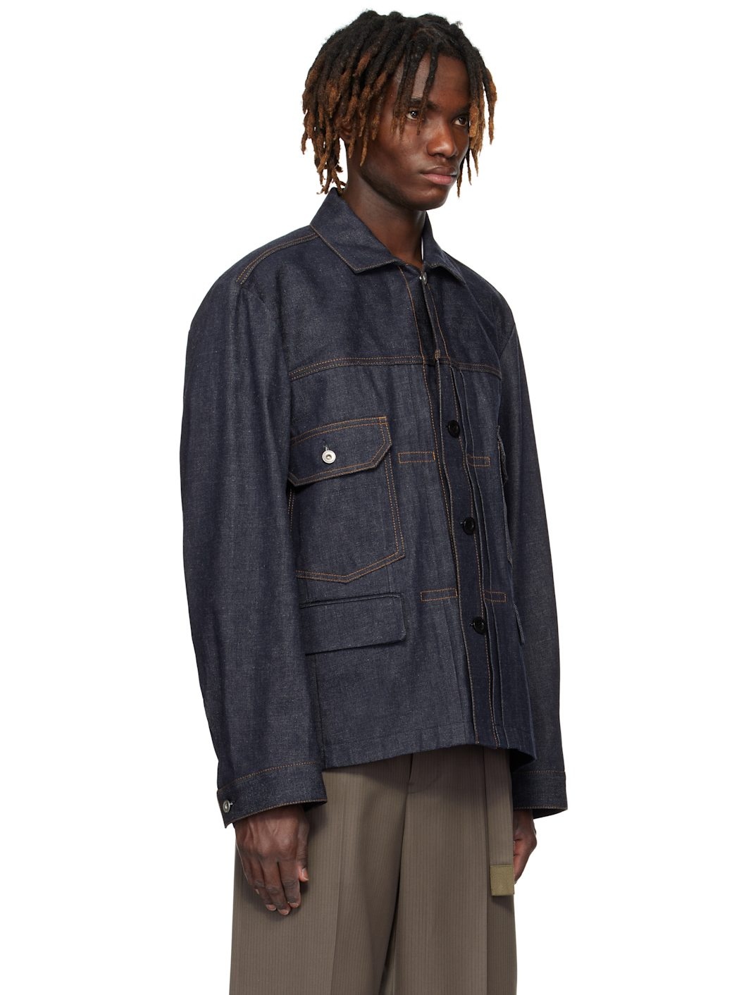 Indigo Flap Pocket Denim Jacket - 2