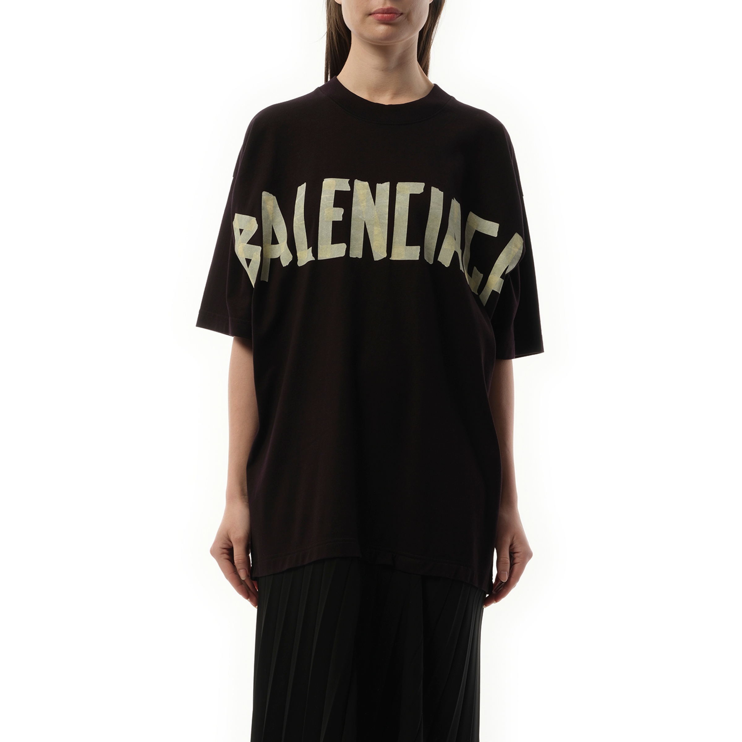 T-Shirt Pleated Dress in Black - 2
