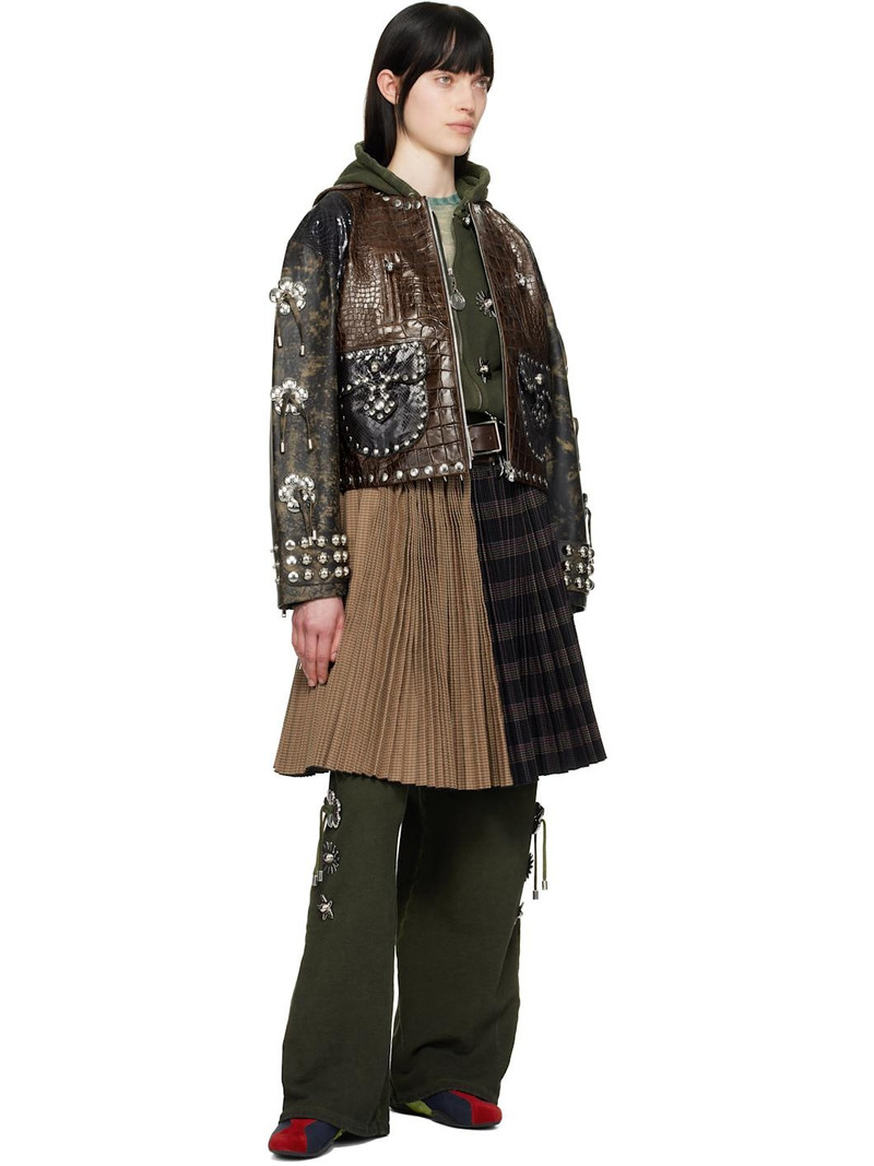 Chopova Lowena Brown Afterclap Leather Jacket outlook