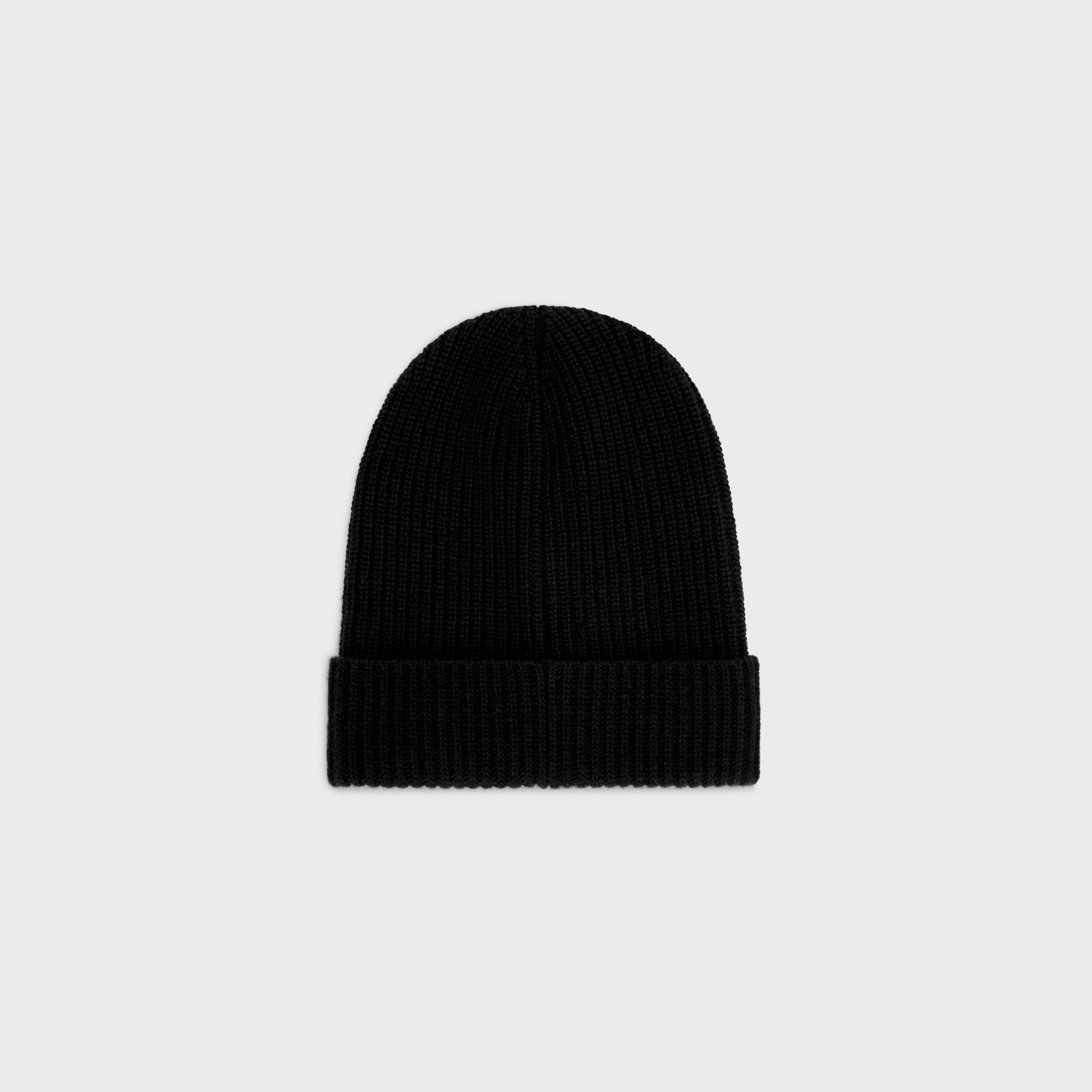 CELINE INITIAL BEANIE in ribbed wool