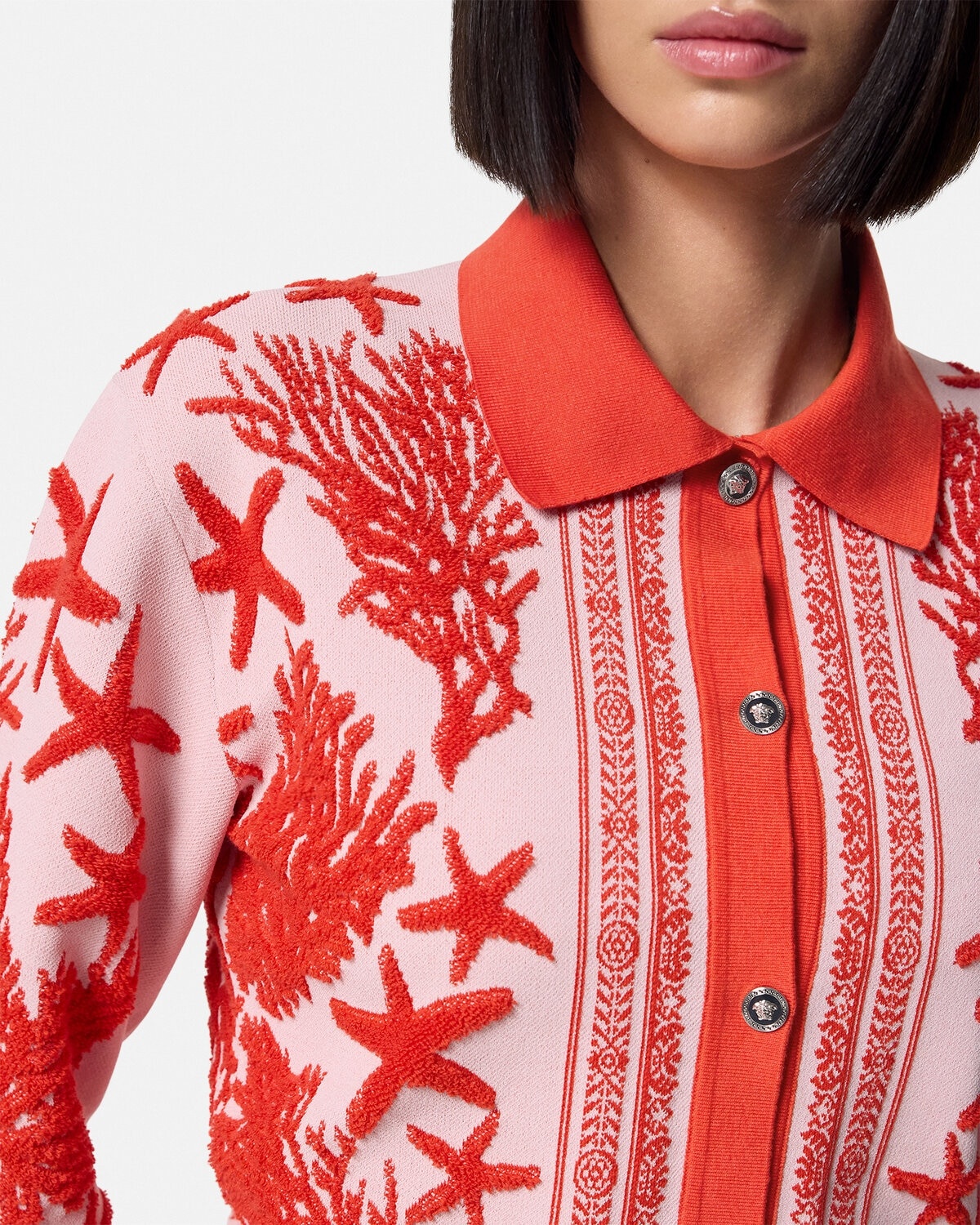 Barocco Sea Knit Polo Cardigan - 3