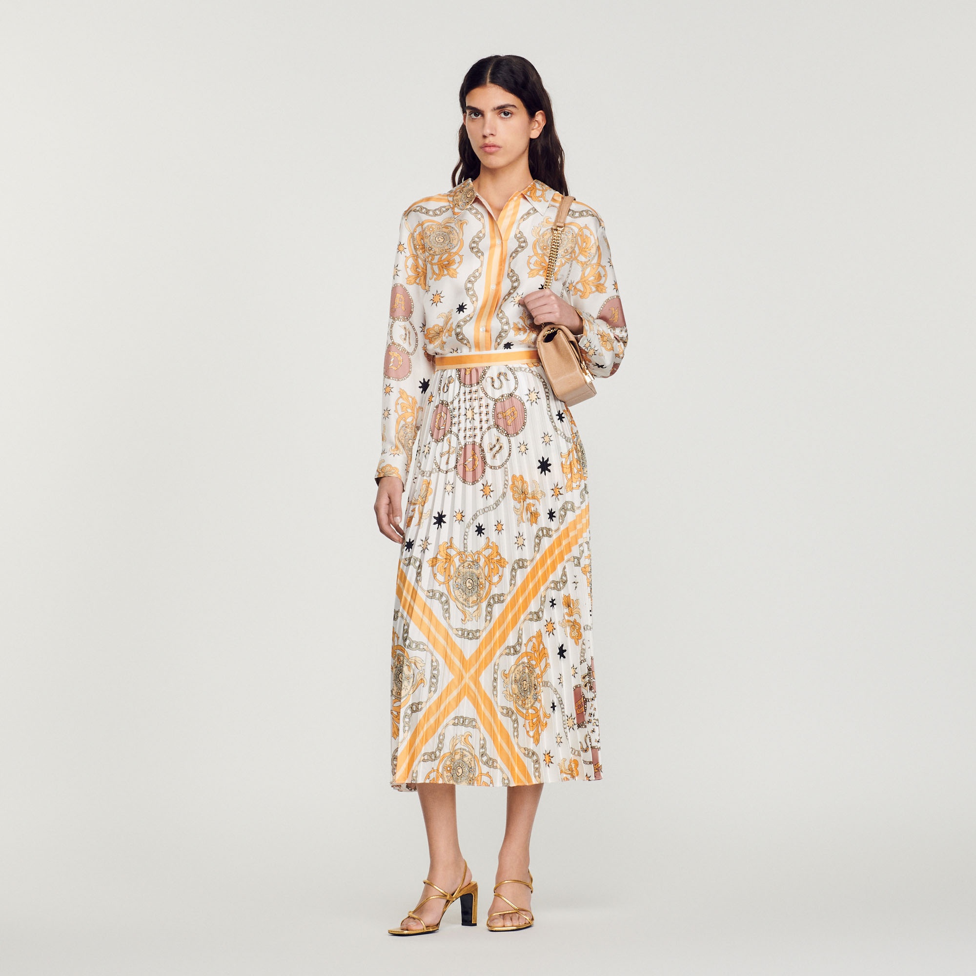 Scarf print pleated skirt - 2
