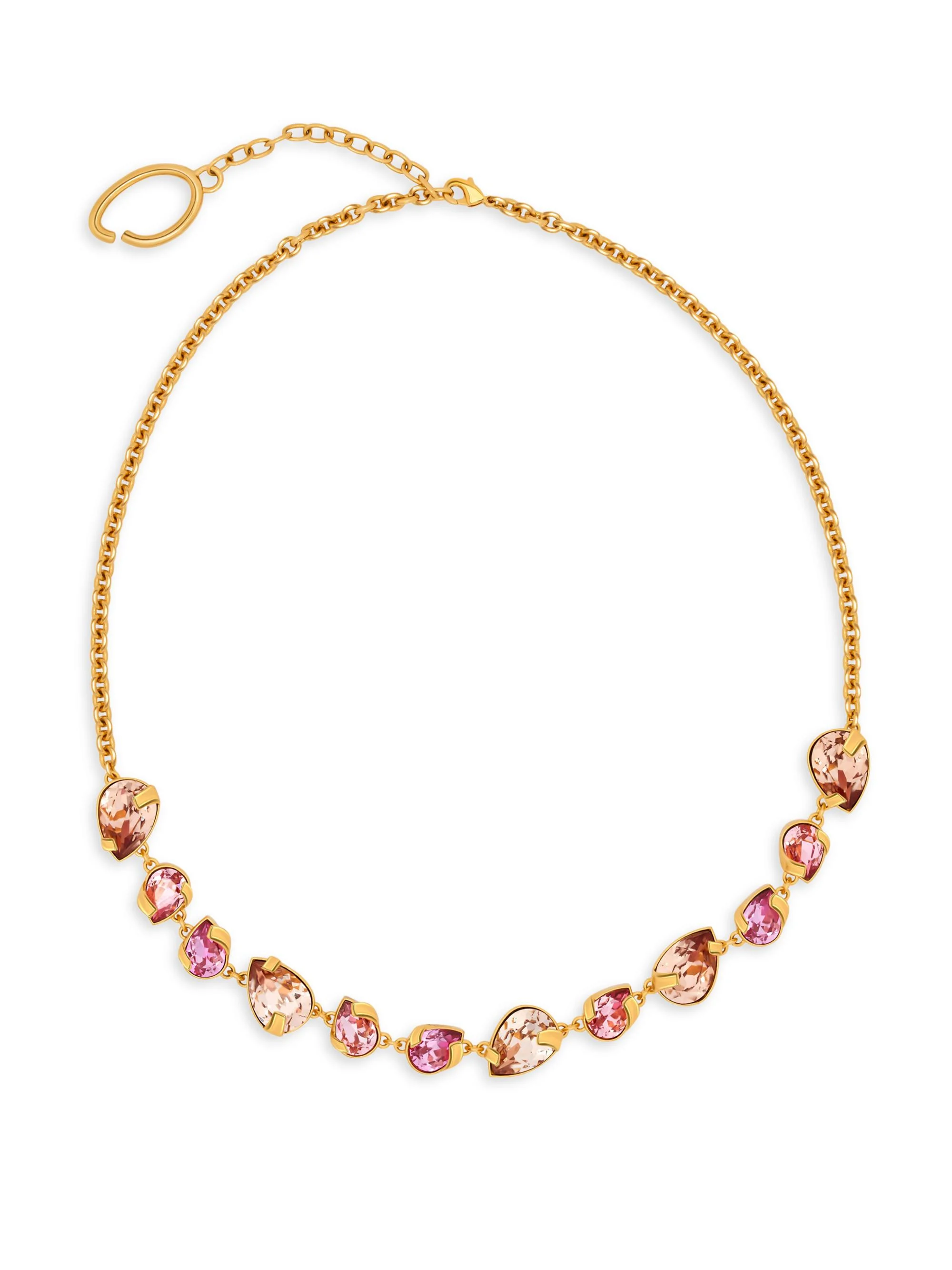 Women's Pear Rhinestone 24K-Gold-Plated & Crystal Necklace - Rose - 1