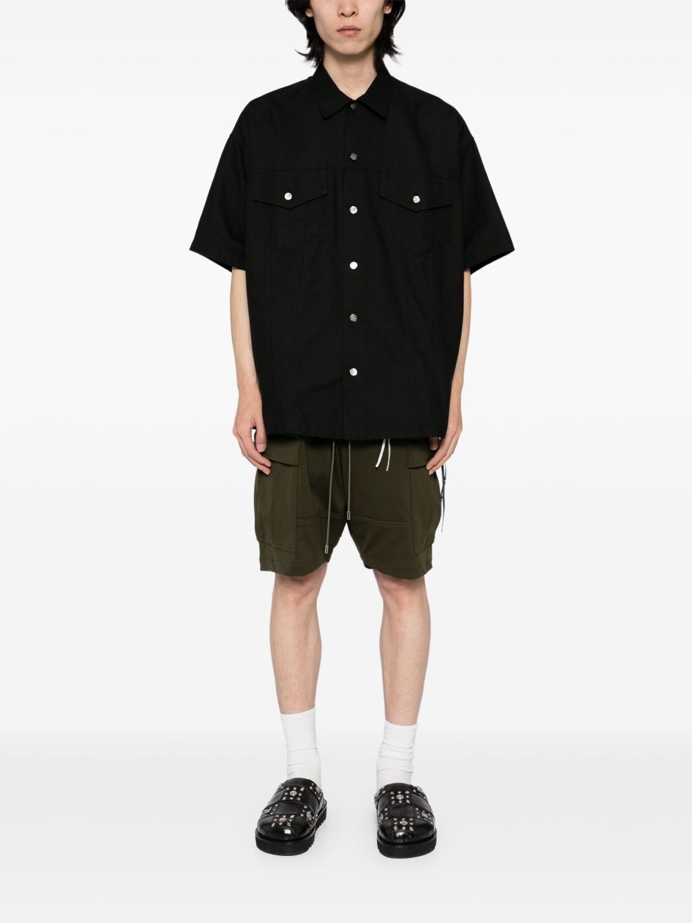 drawstring cargo shorts - 2