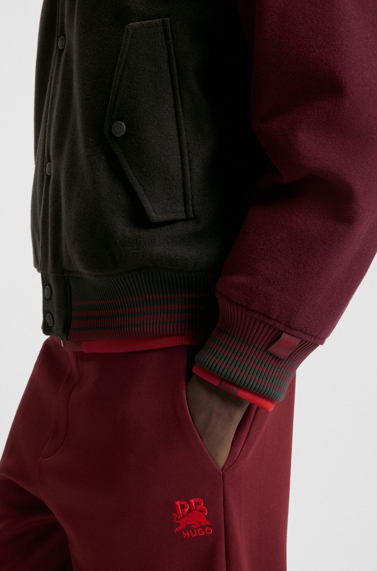 HUGO X RB REGULAR-FIT VARSITY-STYLE JACKET WITH BULL GRAPHICS - 6
