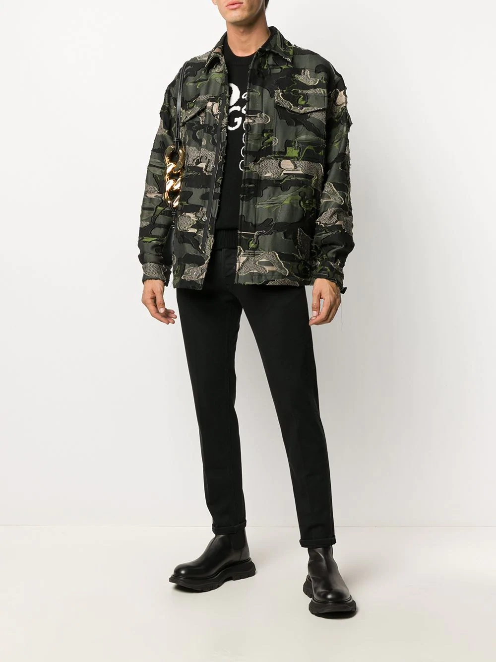 camouflage-embroidered jacket - 2