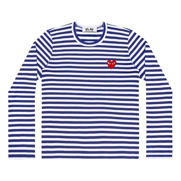 COMME des GARCONS PLAY Striped Big Heart Long-Sleeve T-Shirt 'Blue/White' AZ-T164-051-2 - 1