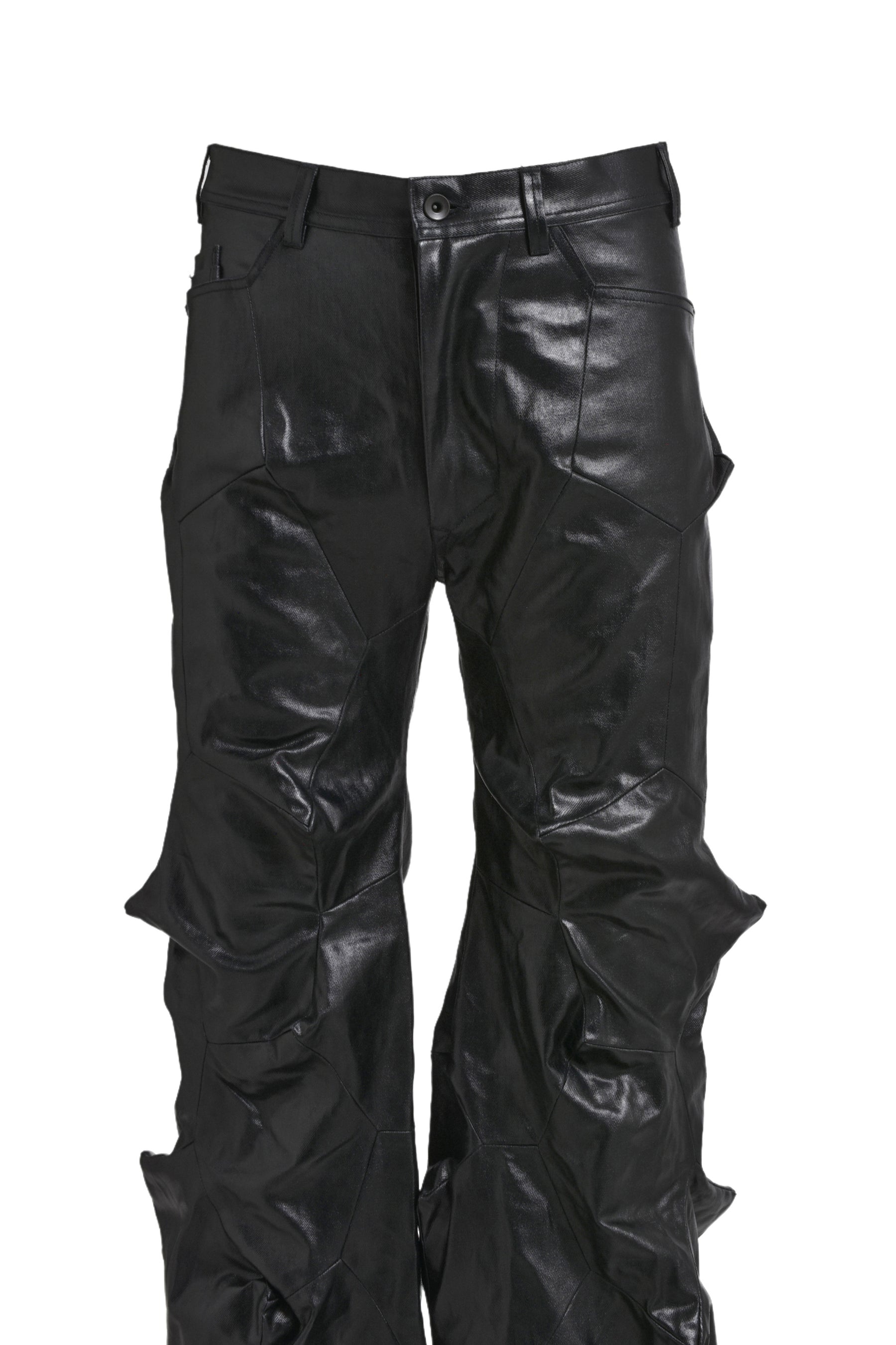 COATED WIDE DENIM TROUSER / BLK - 4