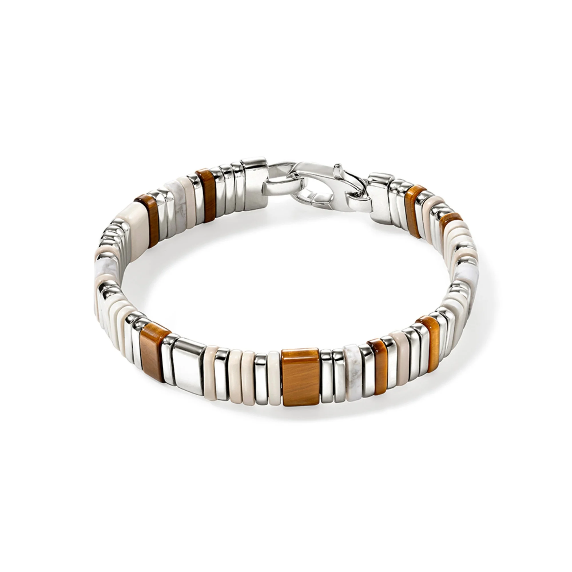 Colorblock Bracelet, Silver - 1