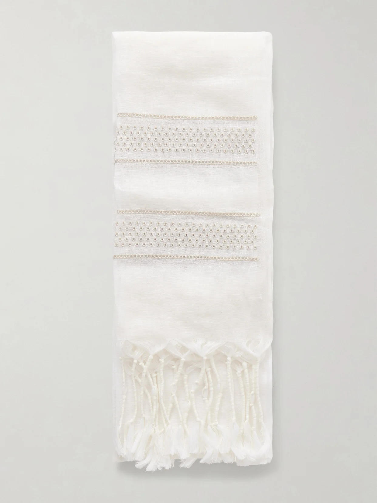 Striped Linen Scarf - 1