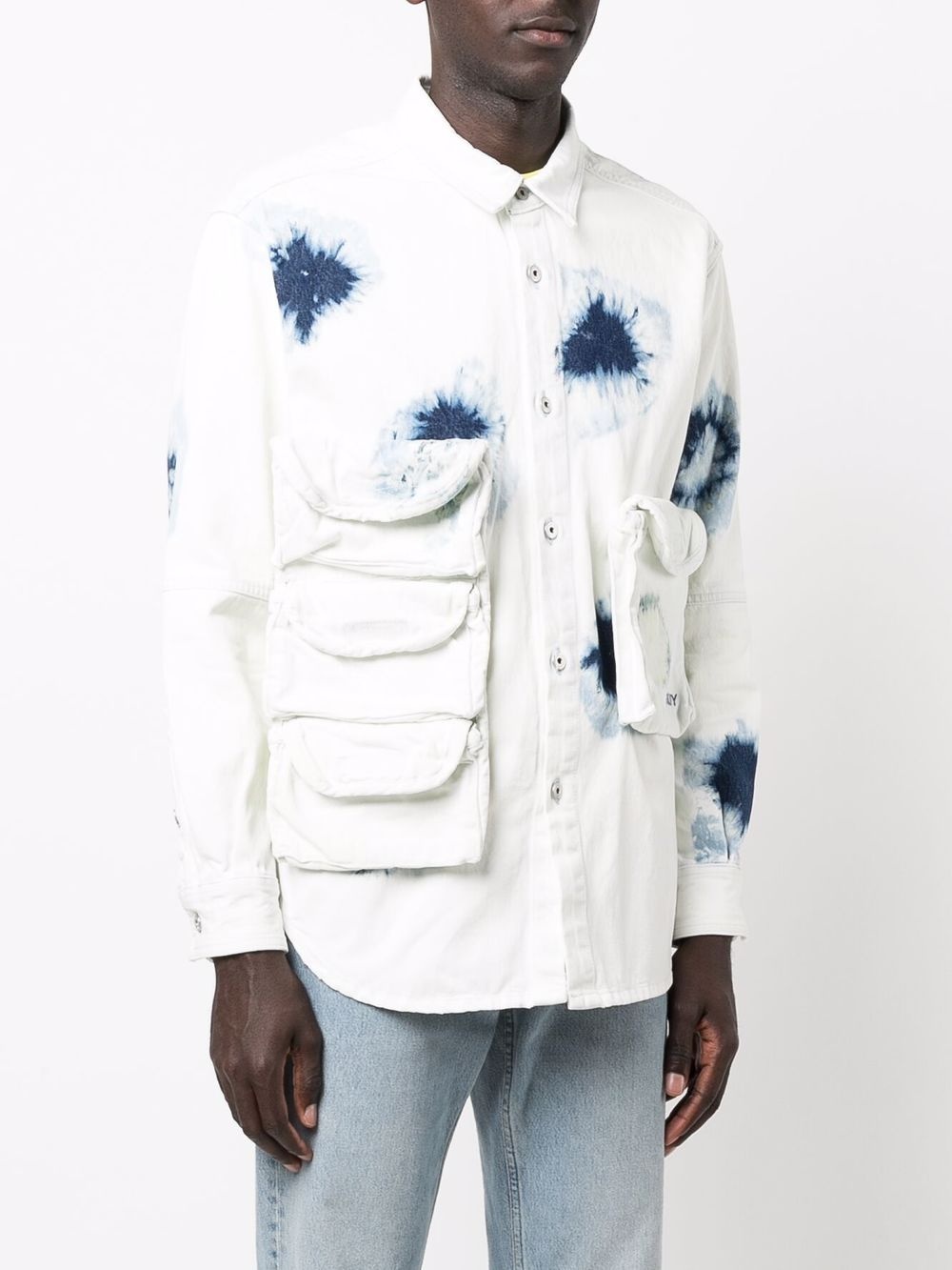 multi-pocket denim shirt - 3