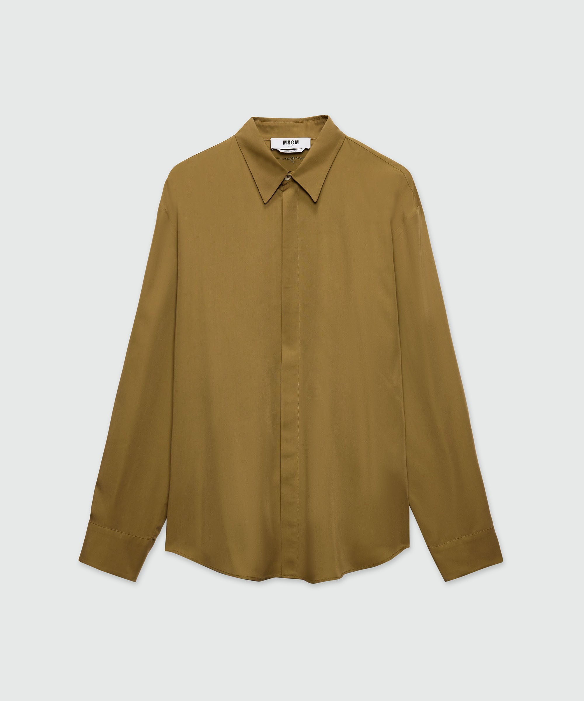 Brown fluid viscose shirt - 1
