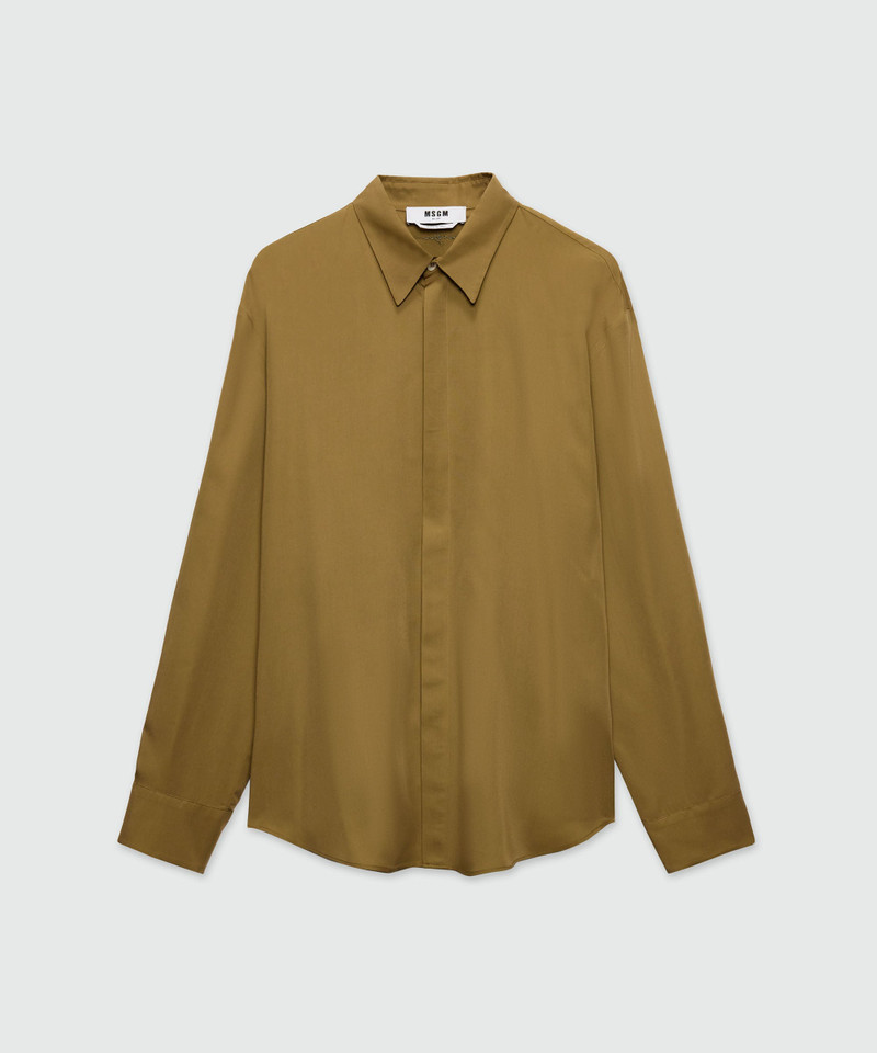 Brown fluid viscose shirt 1