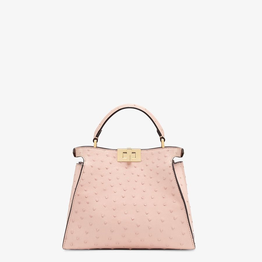 Pink ostrich leather bag - 3