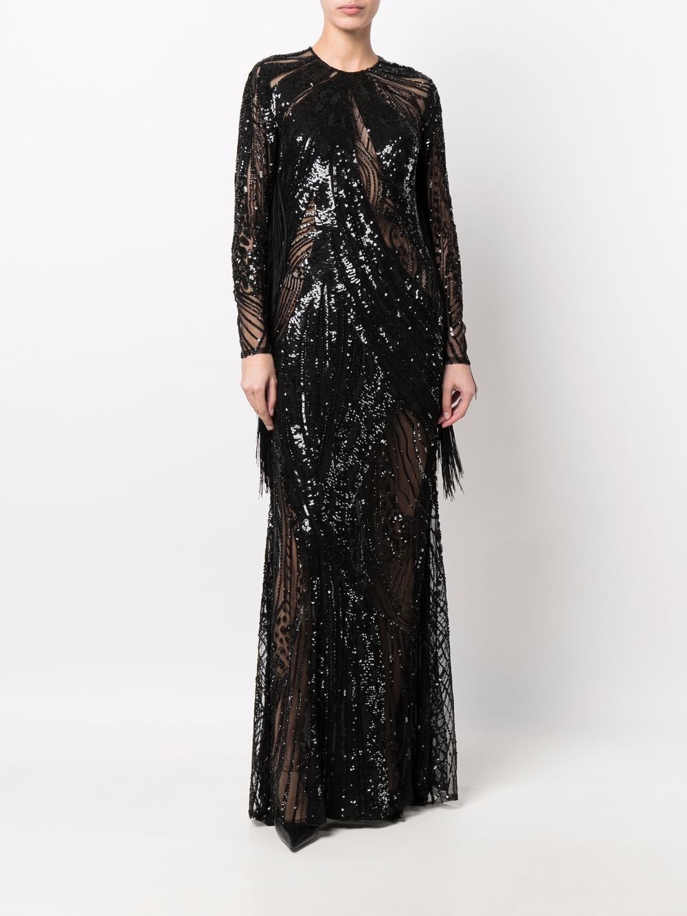 long bead-embellished gown - 4