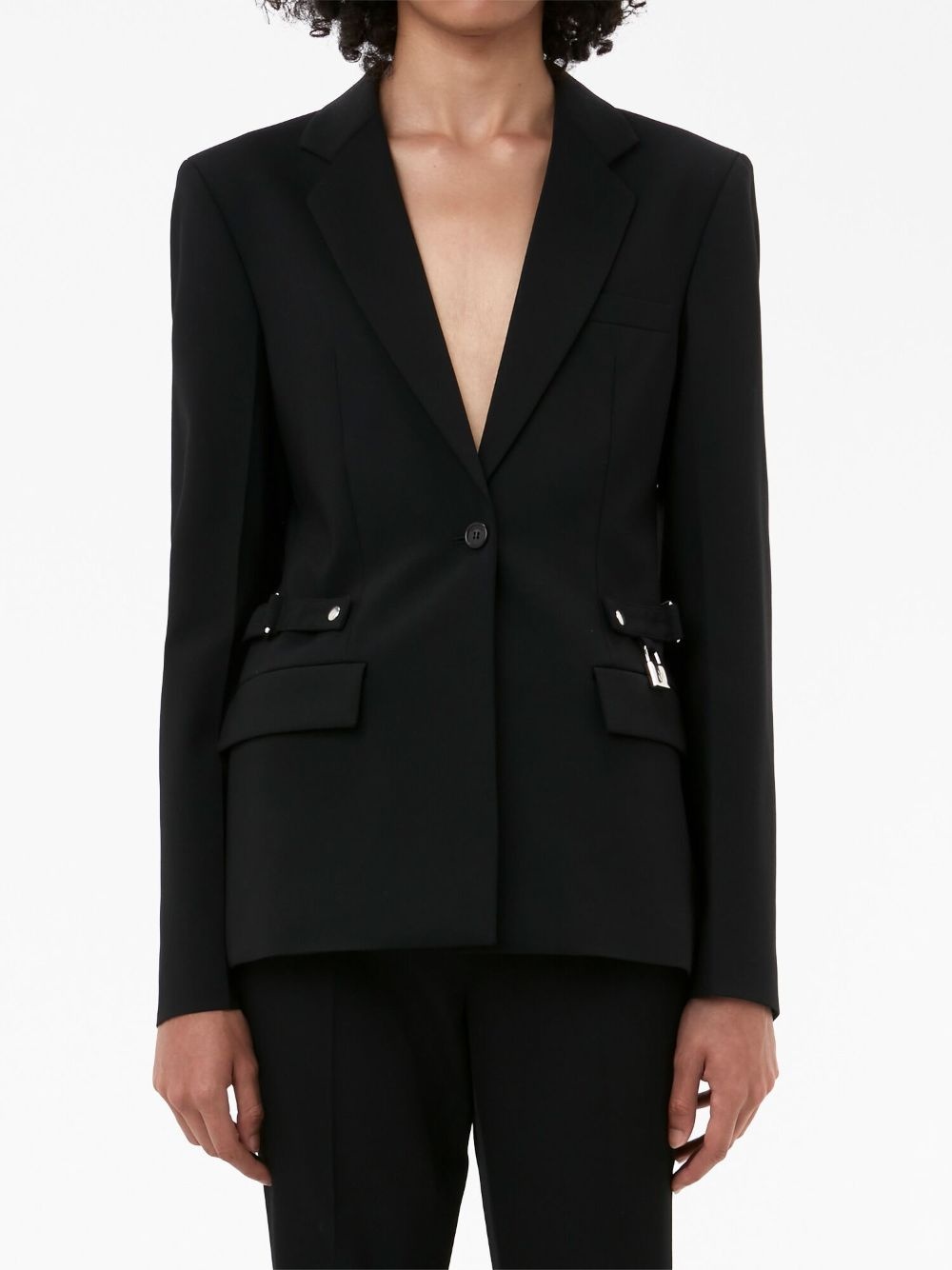 padlock-detail single-breasted blazer - 3