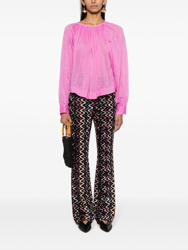 forte_forte semi-sheer pleated blouse outlook