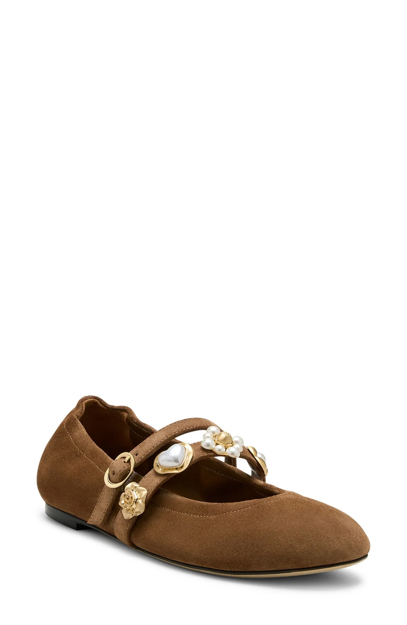 Stuart Weitzman Socharming Mary Jane Flat in Toasted Almond at Nordstrom - 1