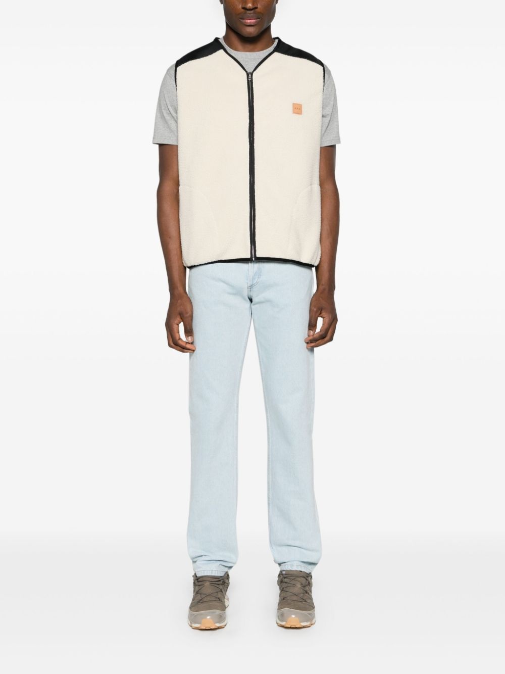 Nate colour-block fleece gilet - 3