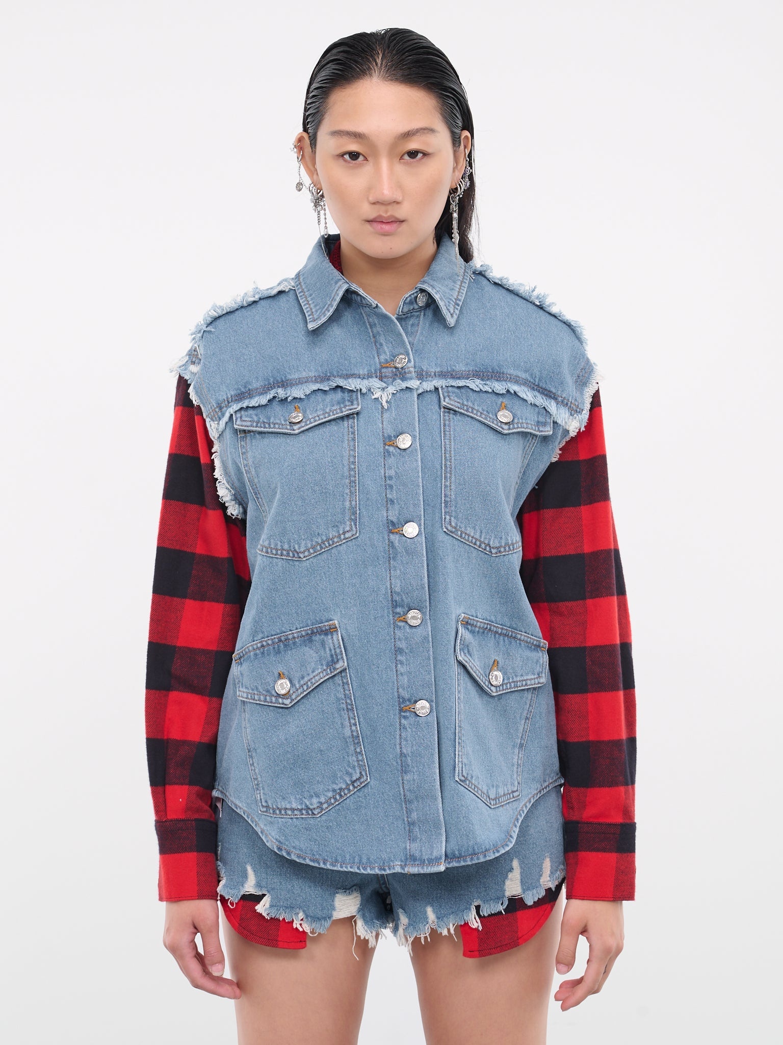 Check Denim Shirt - 1