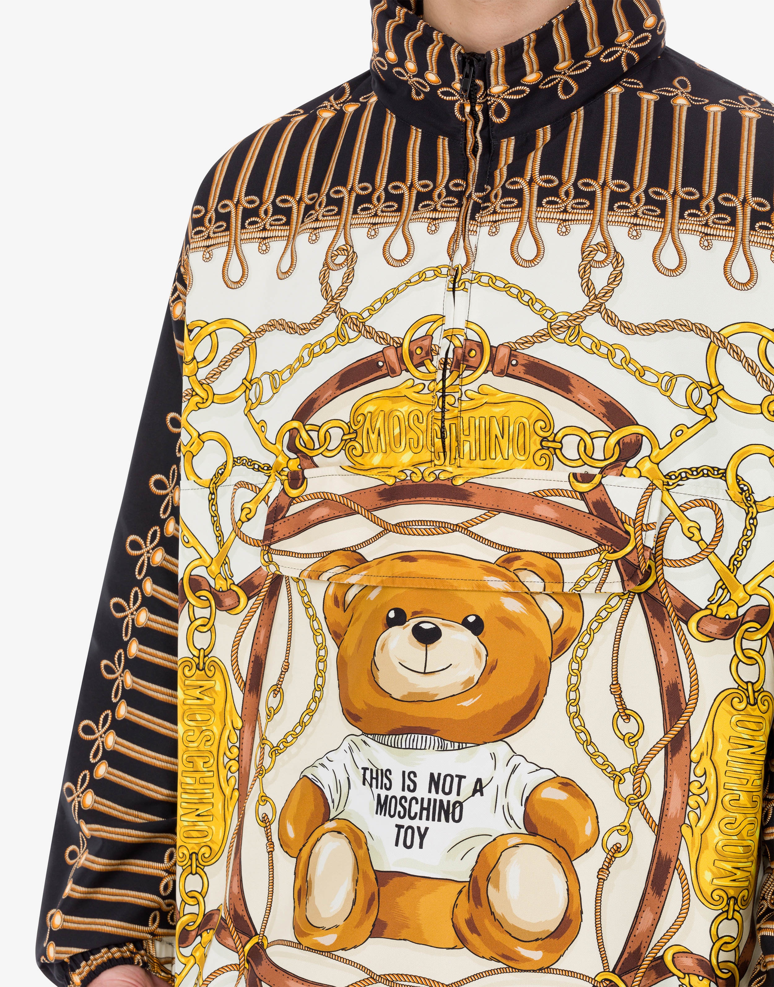 MILITARY TEDDY SCARF NYLON ANORAK - 4