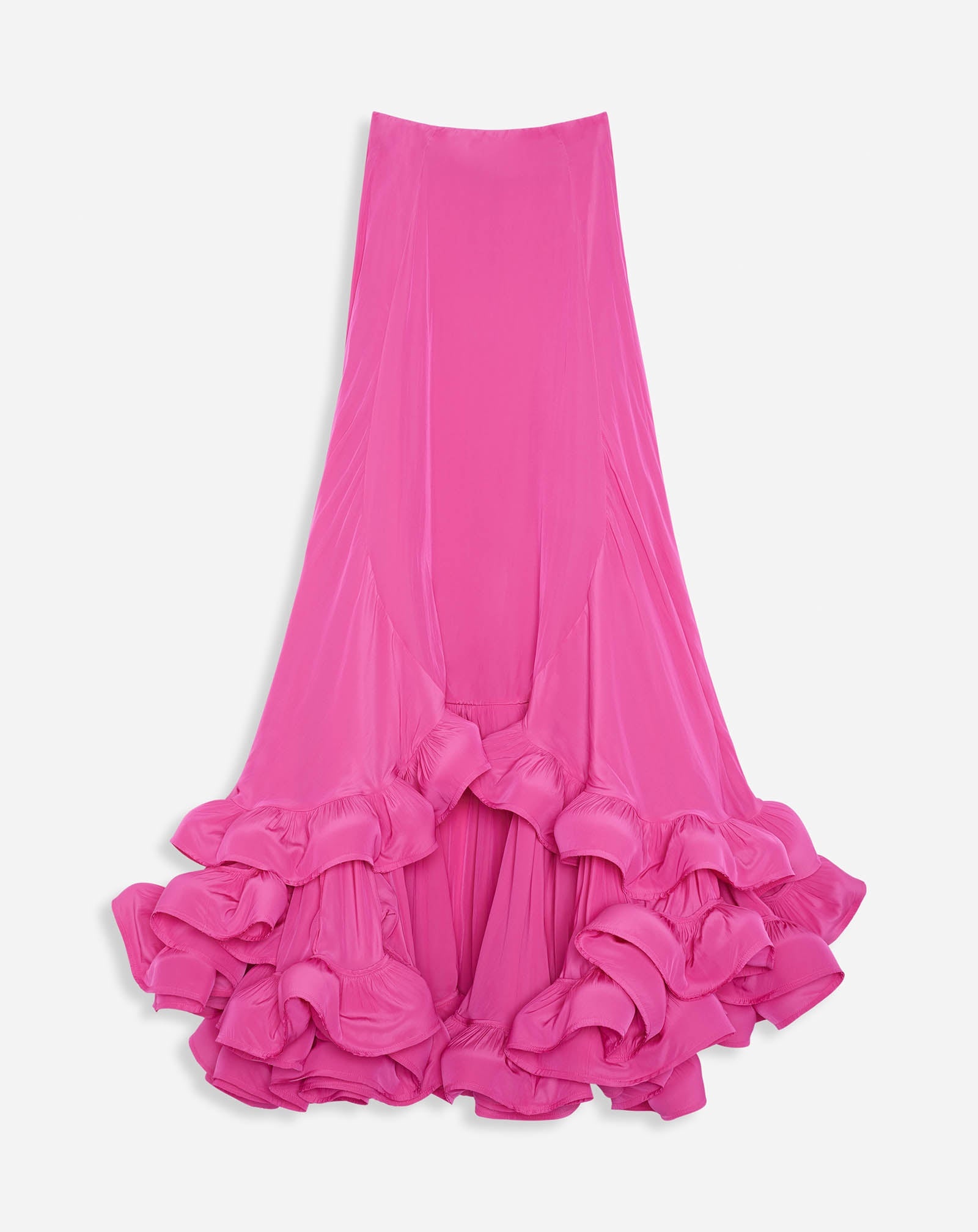 ASYMMETRICAL CHARMEUSE MAXI SKIRT - 1