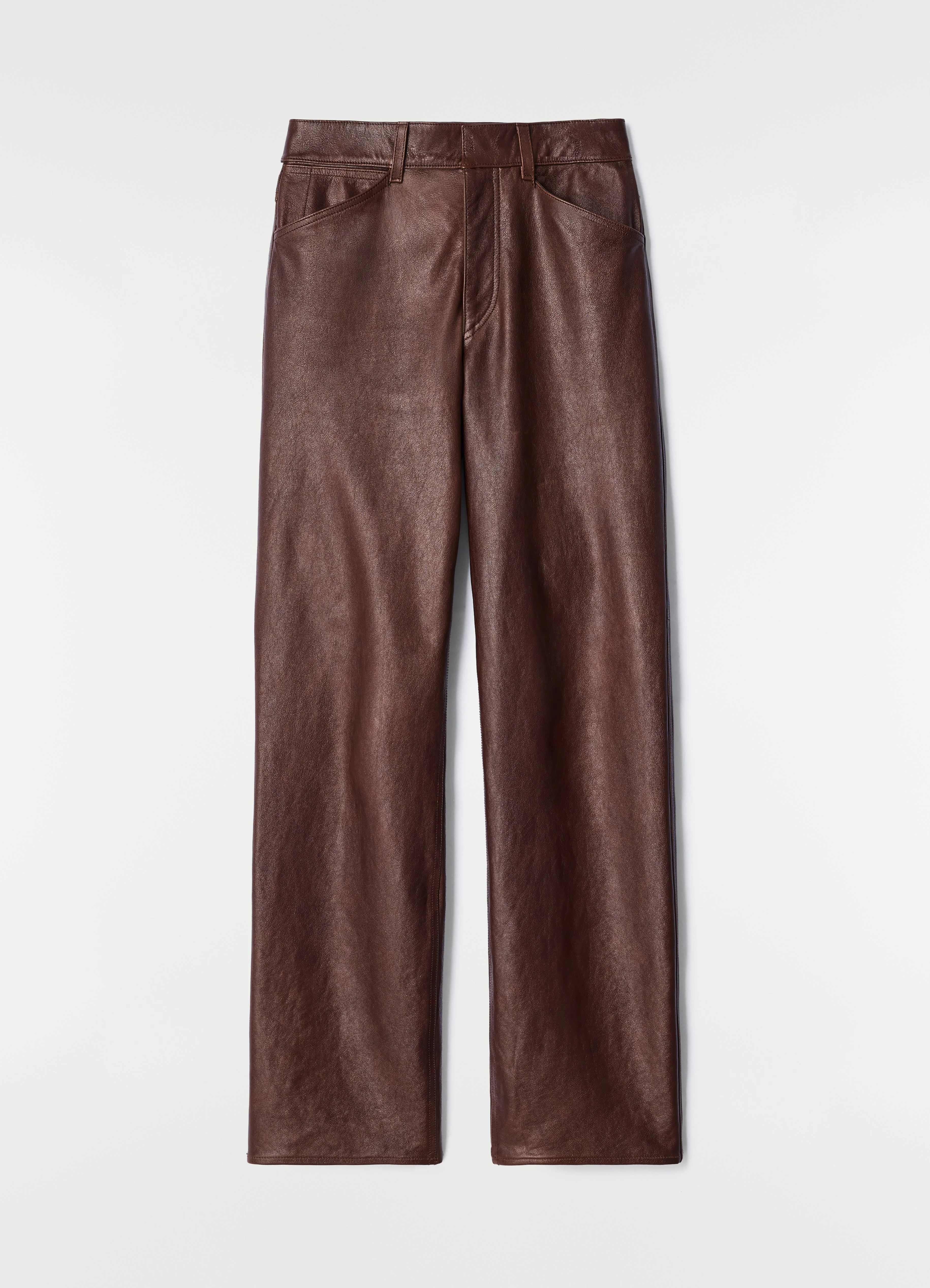 STRAIGHT PANTS IN GLOSSY LEATHER - 1