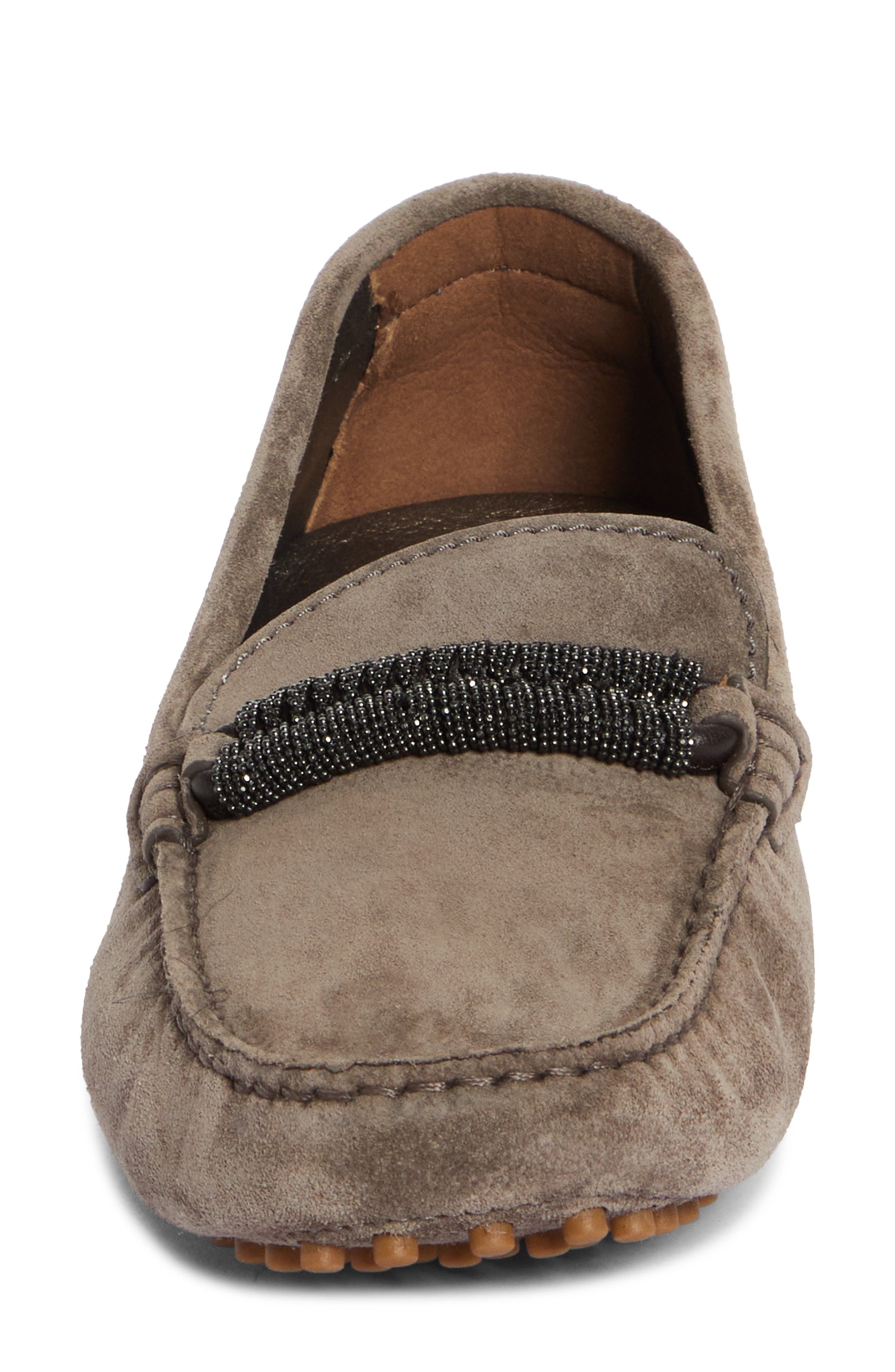 Monili Strap Suede Driving Shoe - 4