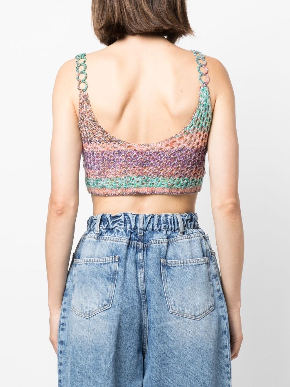 crochet-knit cropped tank top - 4