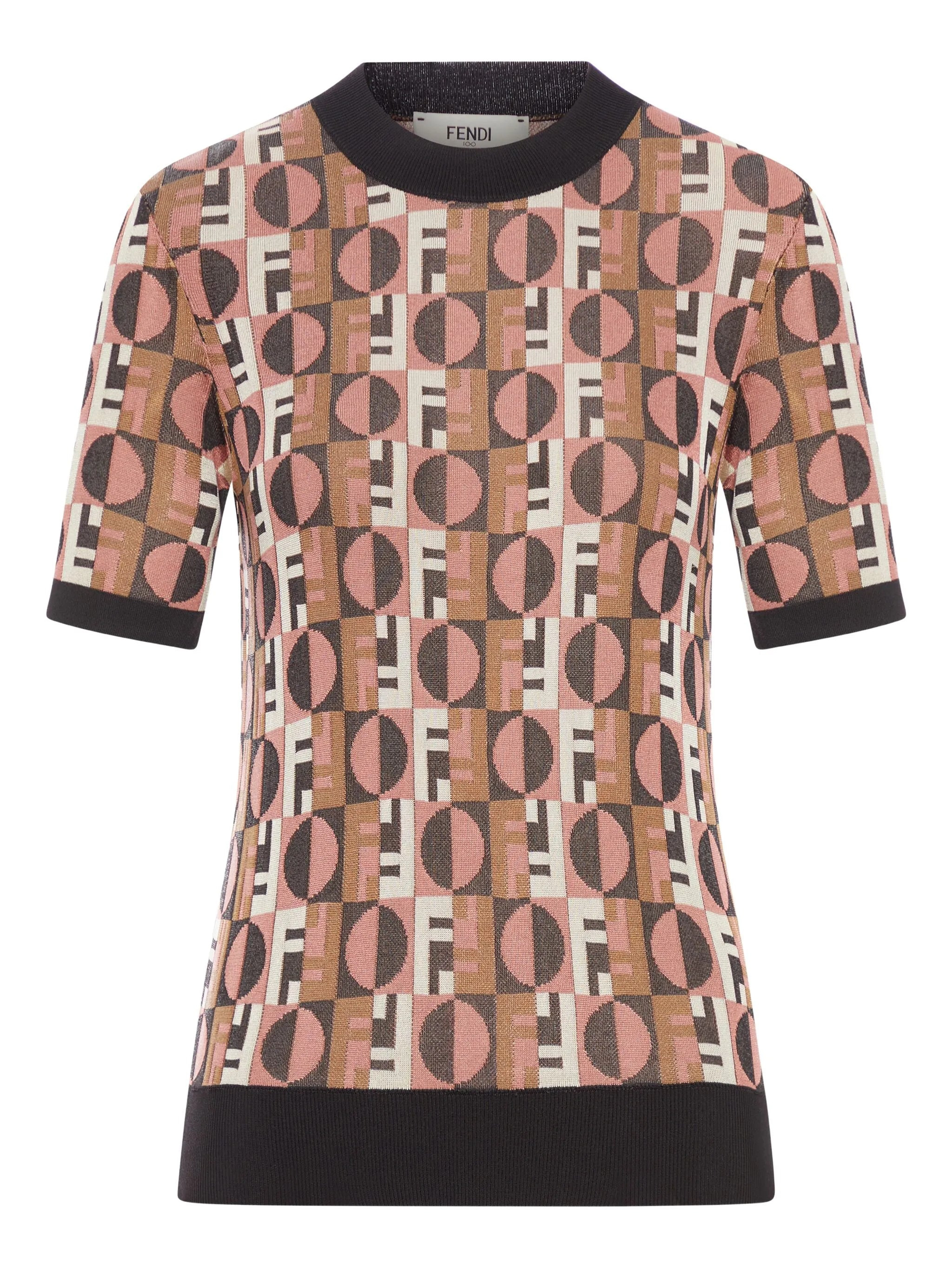 geometric jacquard T-shirt - 1